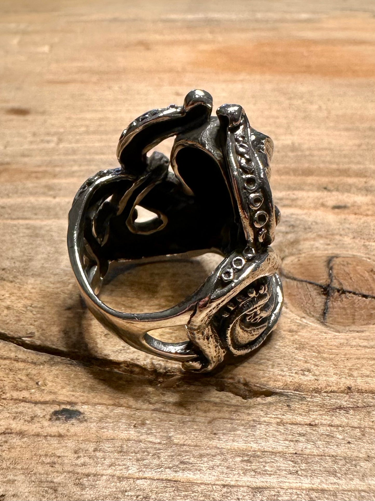 Vintage Large Octopus 925 Silver Size R1/2 Ring