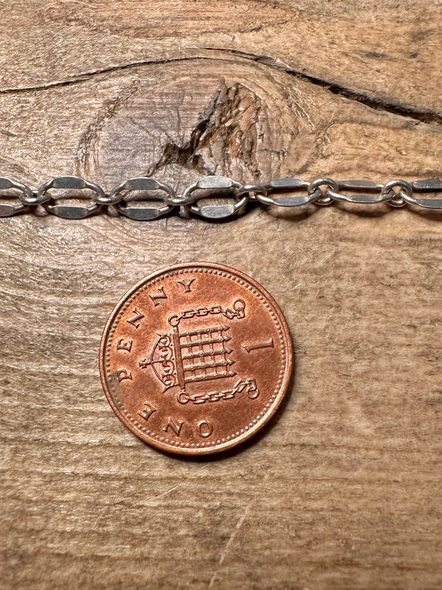 Vintage Unique Chain Link 925 Silver 7.5 inch Bracelet