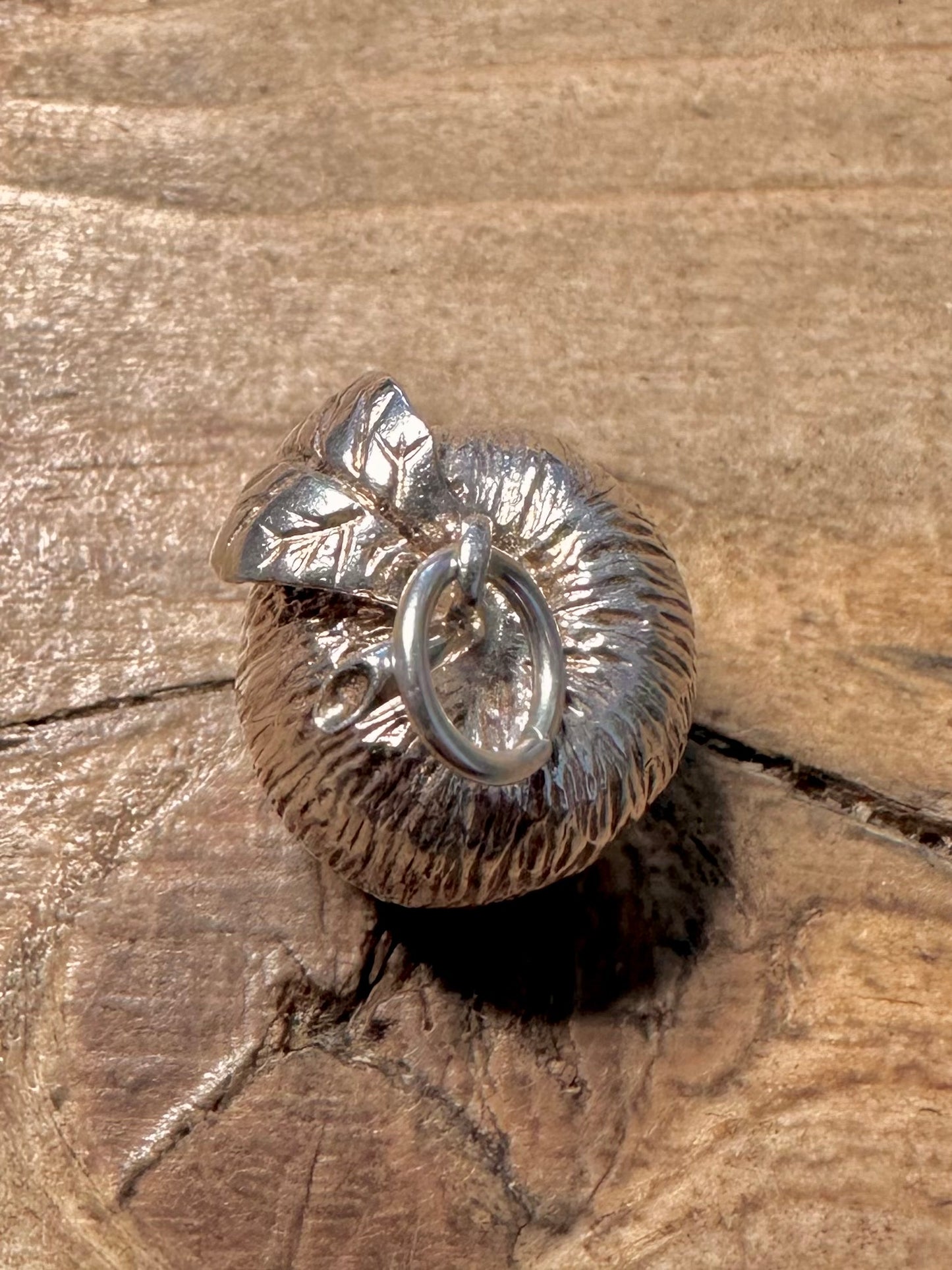Vintage Apple Textured 925 Silver Pendant