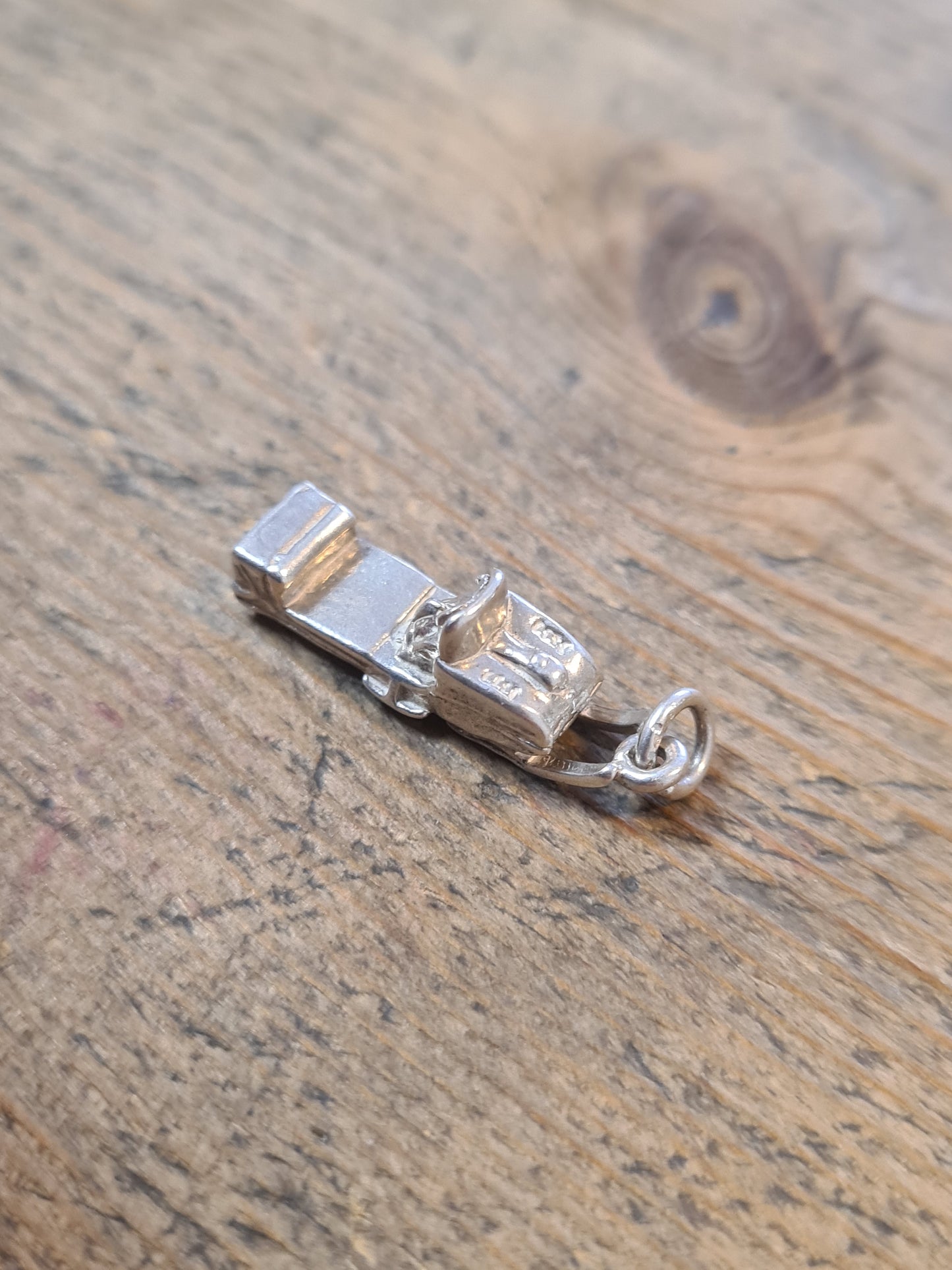 Vintage Snowmobile 925 Silver Charm Pendant