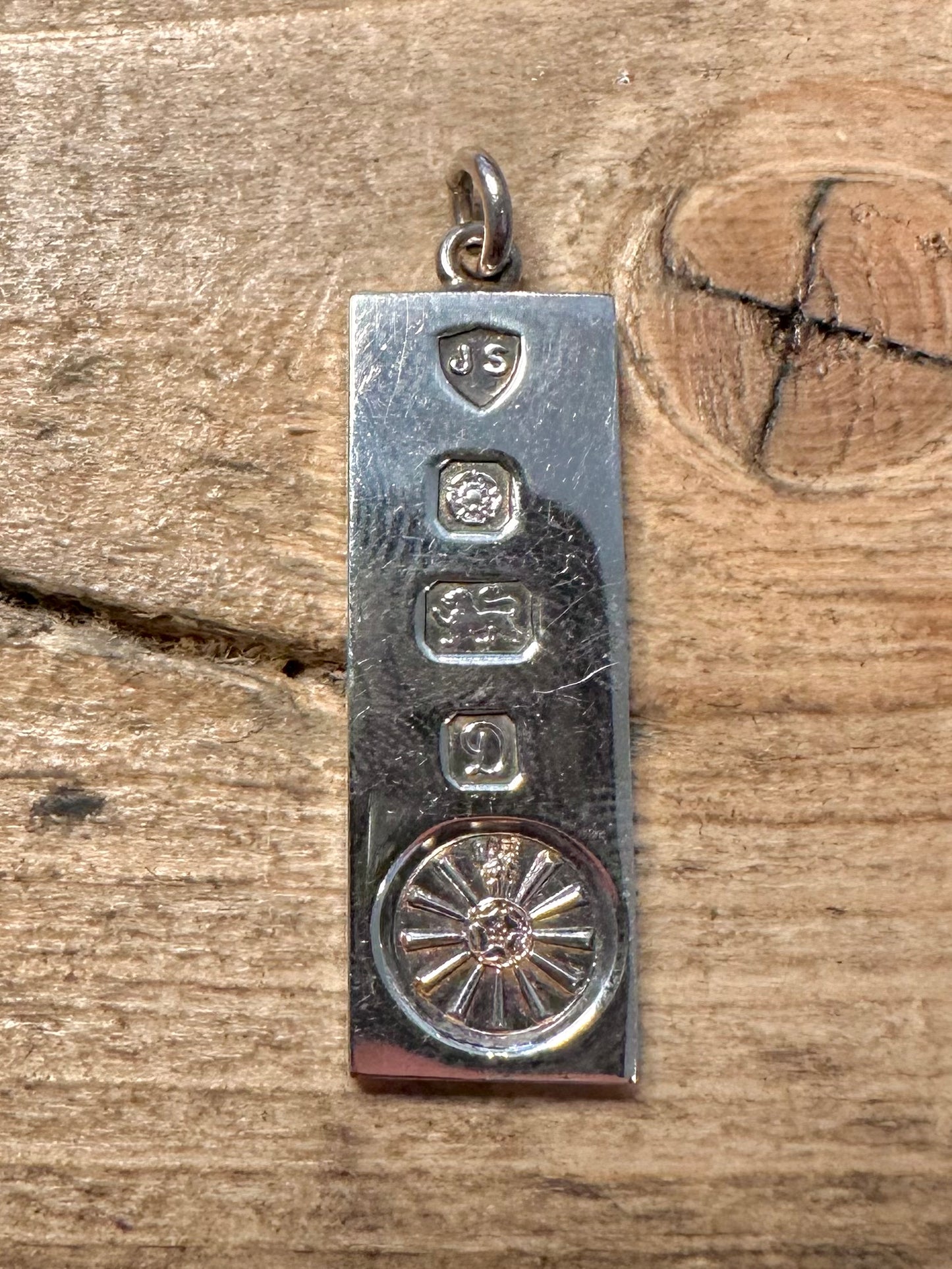 Vintage 1978 Sheffield Ingot 925 Silver Pendant
