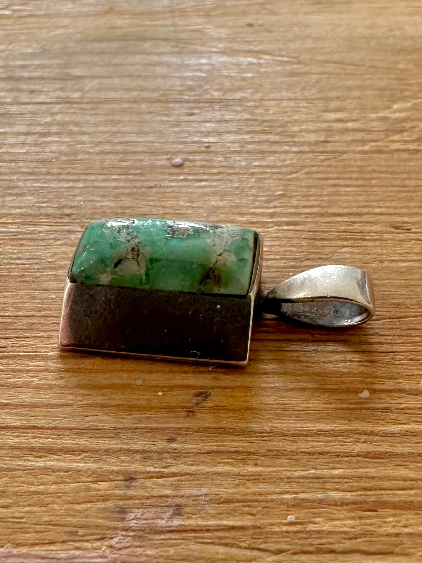 Vintage Native American Turquoise ELN Maker 925 Silver Pendant
