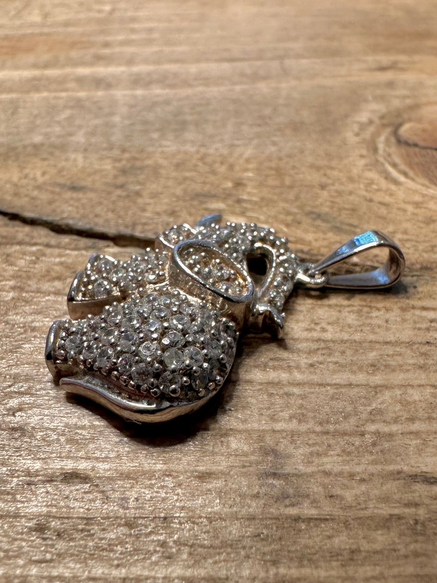Modern CZ Stone Elephant 925 Silver Pendant