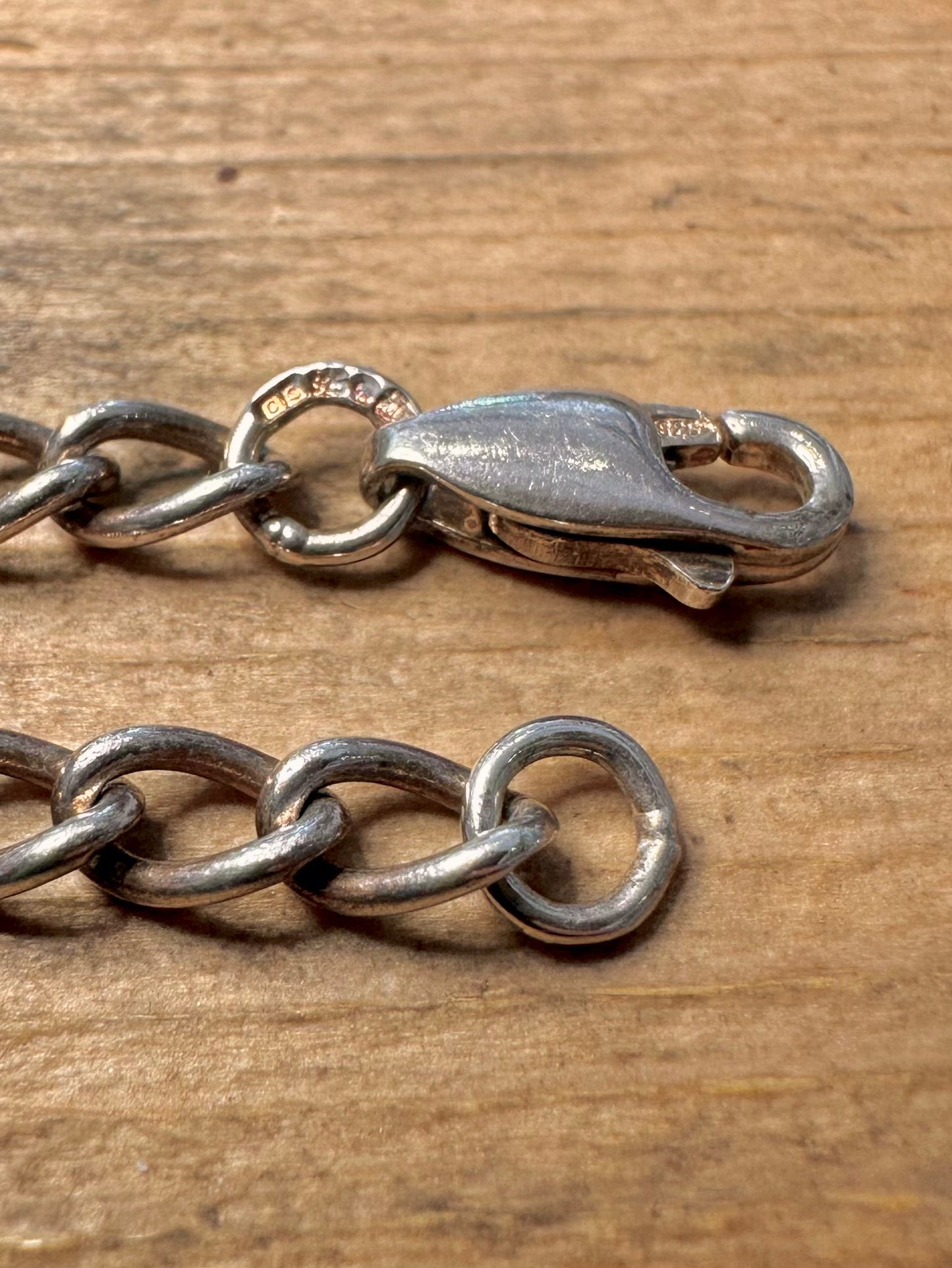 Vintage Curb Chain T Bar 925 Silver 18.5 inch Necklace