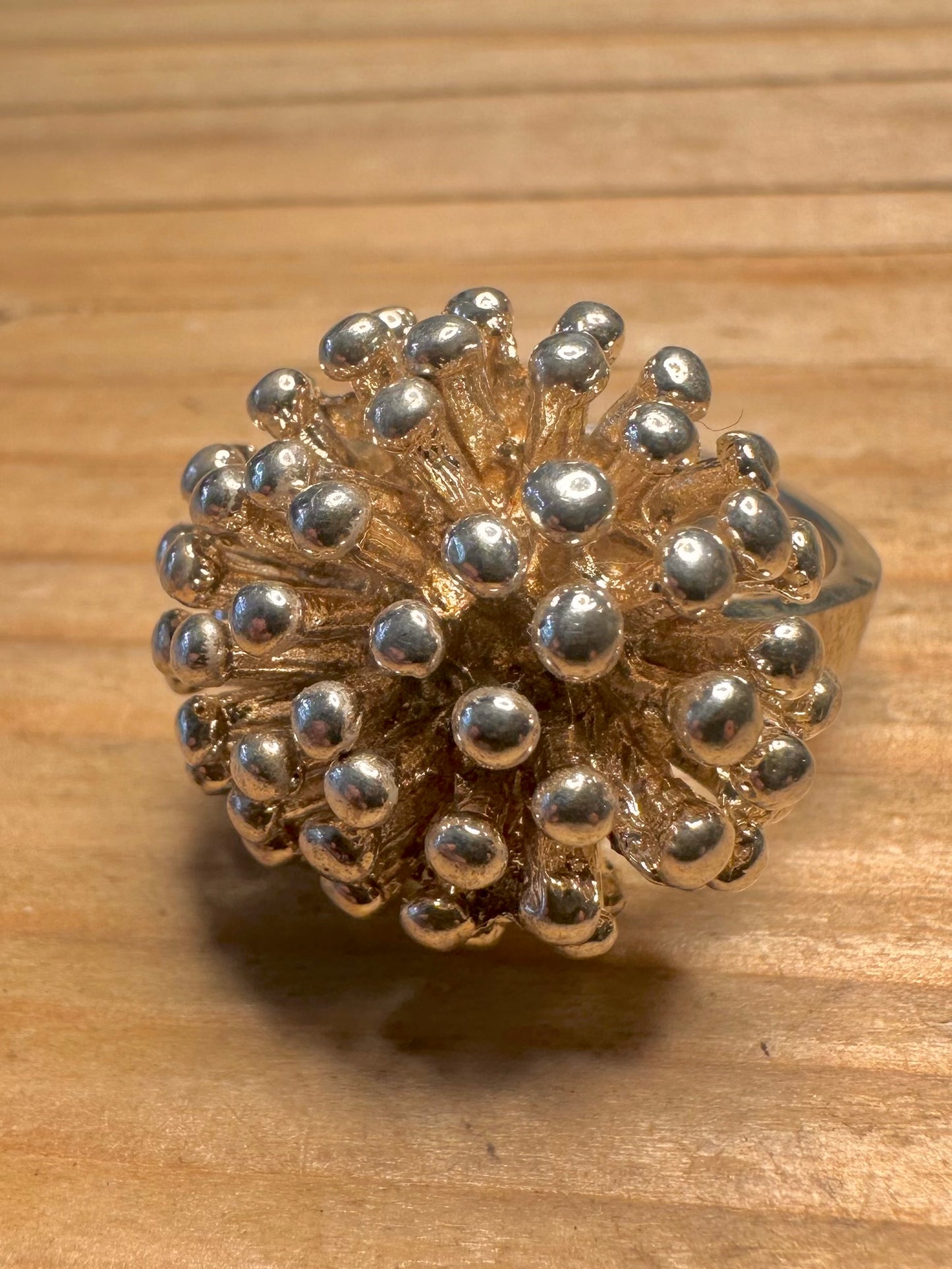 Modernist Star Burst 925 Sterling Silver Size N1/2 Ring