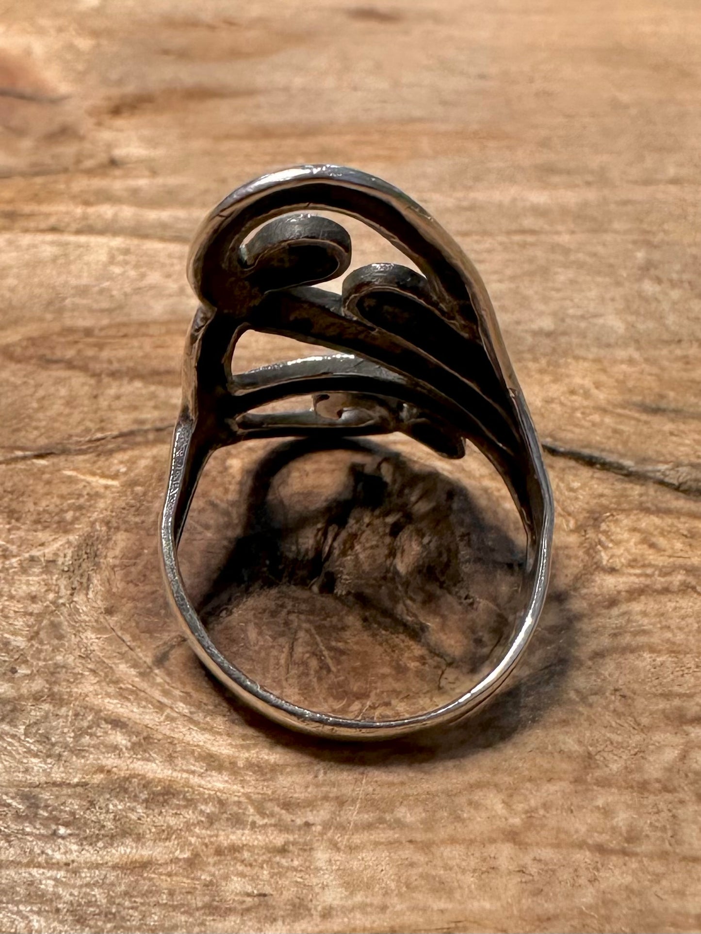 Abstract Swirl 925 Silver Size O Ring