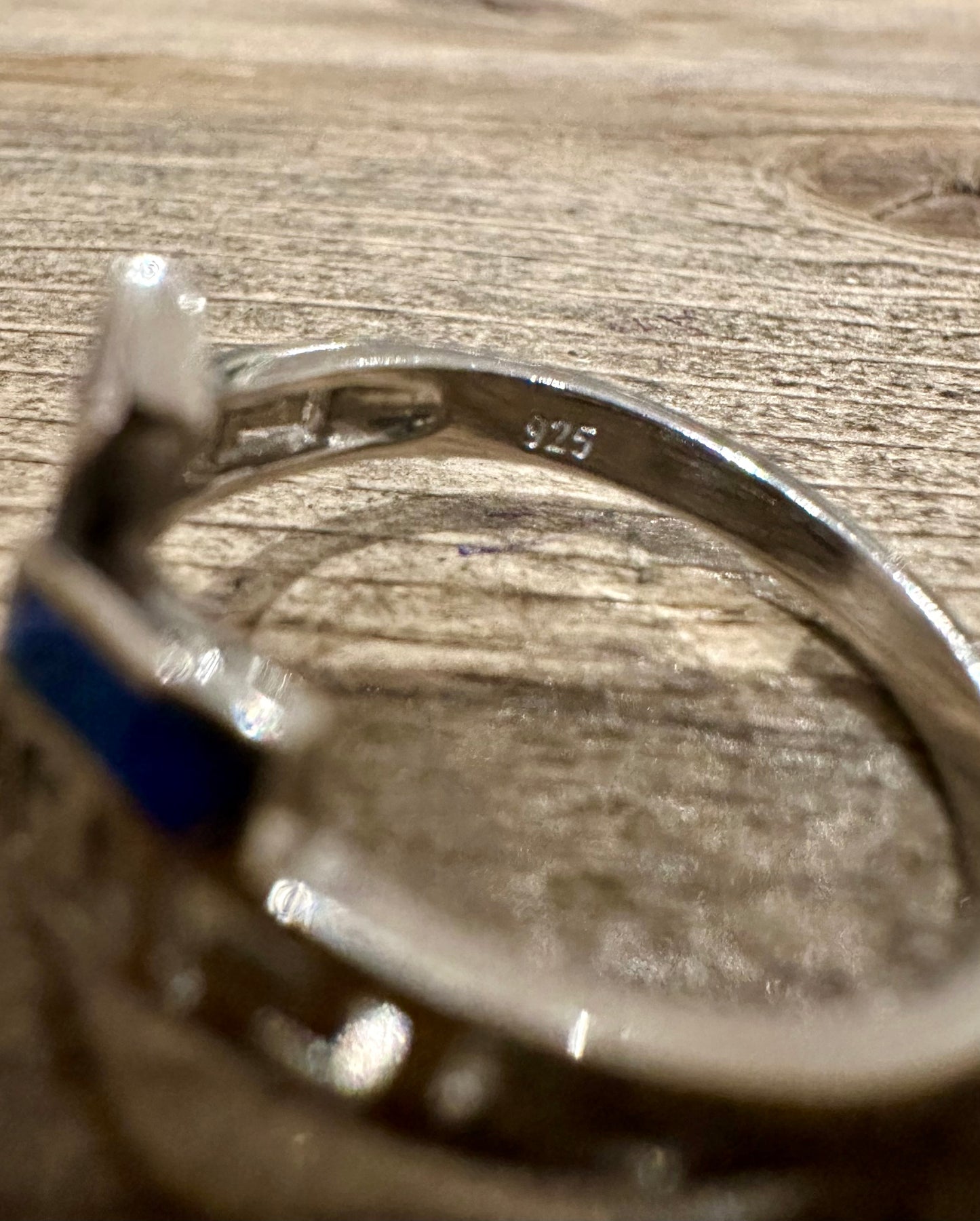 Modern Simulated Opal 925 Silver Size R1/2 Ring