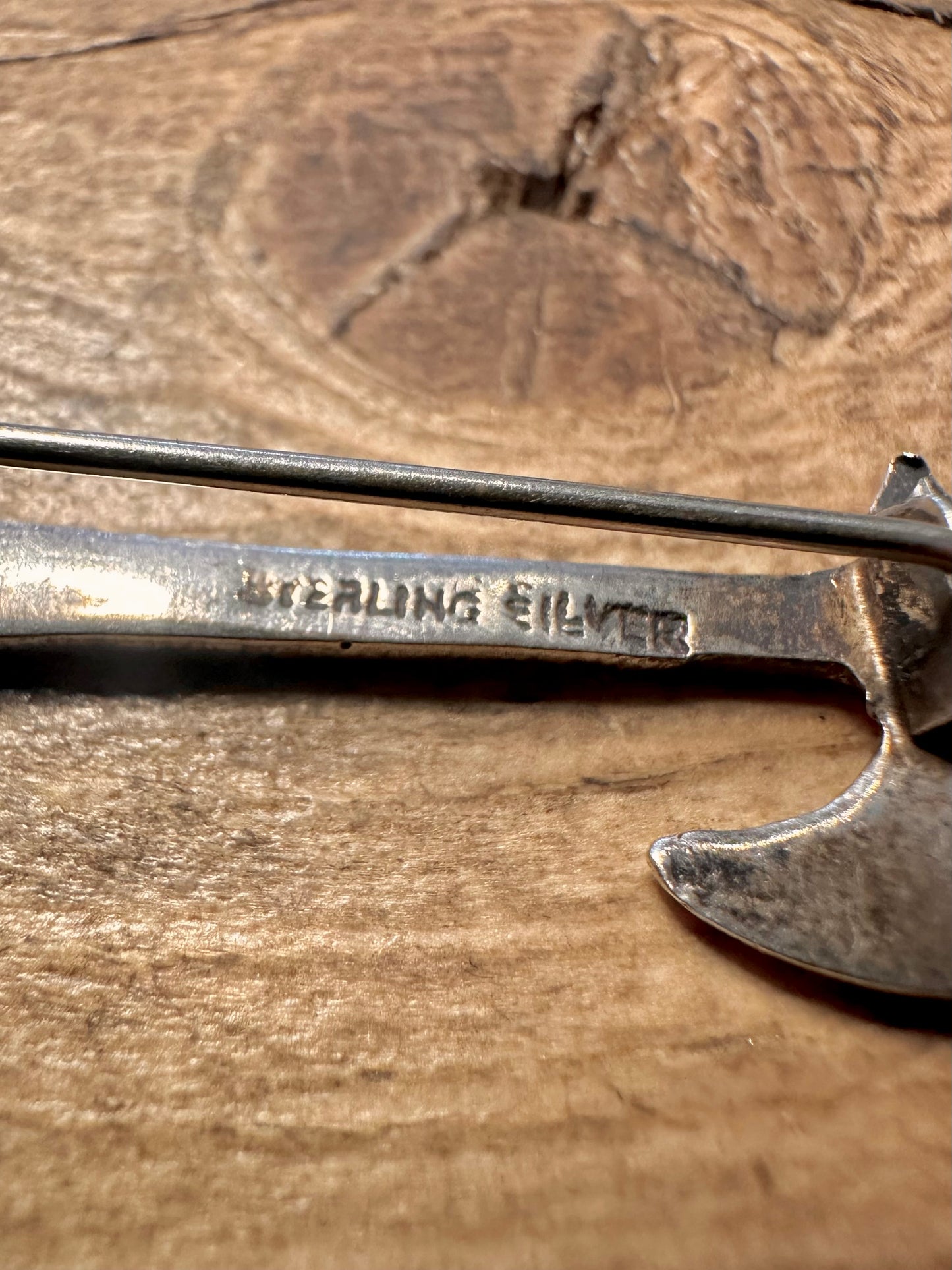 Vintage Nordic Axe 925 Sterling Silver Brooch