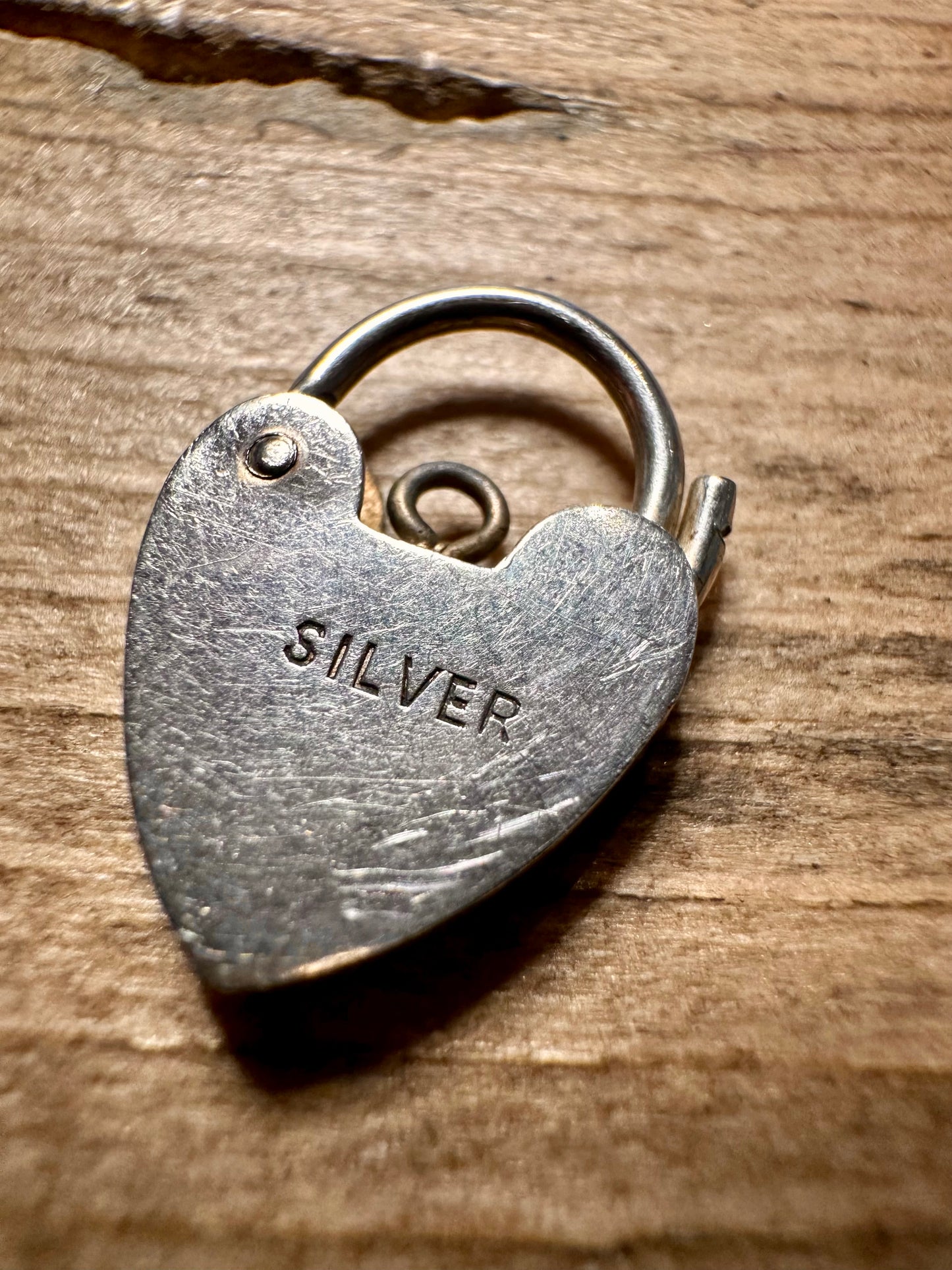 Vintage Heart Padlock 925 Silver Pendant