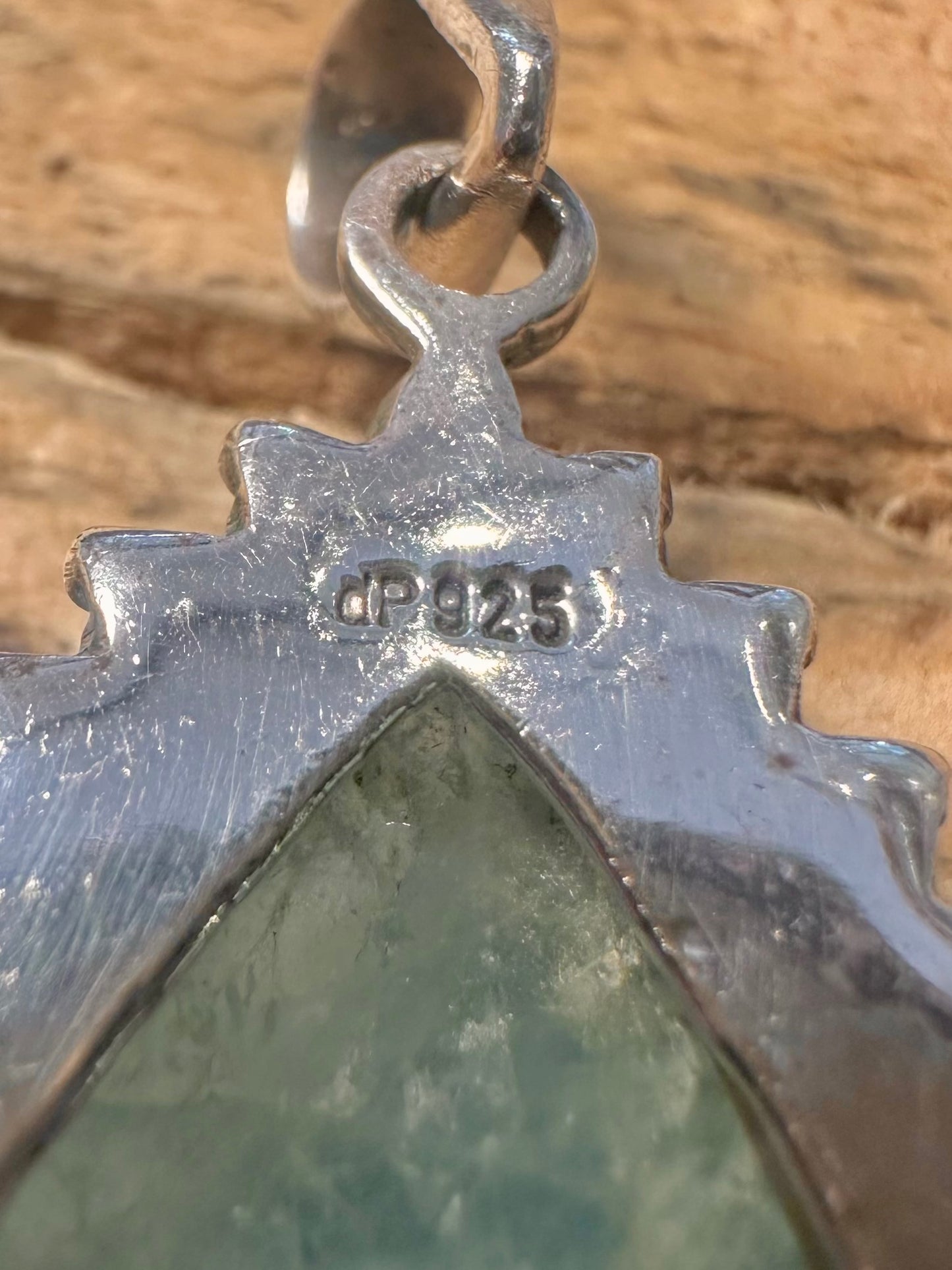 Vintage Blue Translucent Stone Boho 925 Silver Pendant