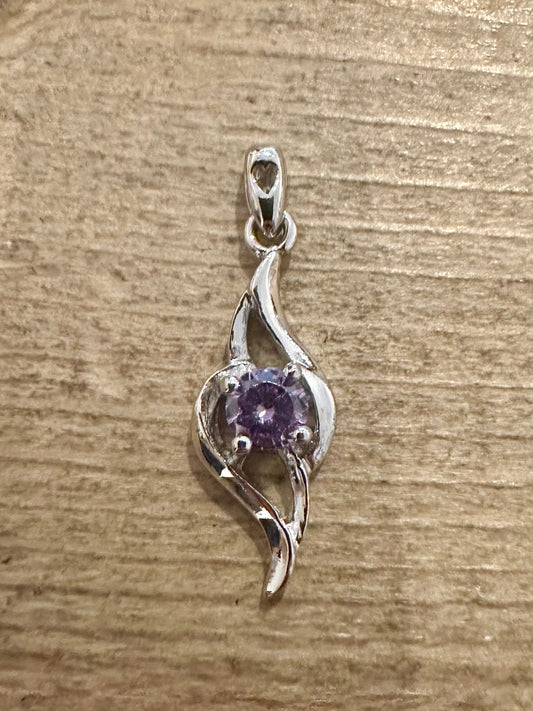 Vintage Amethyst Unique 925 Silver Pendant