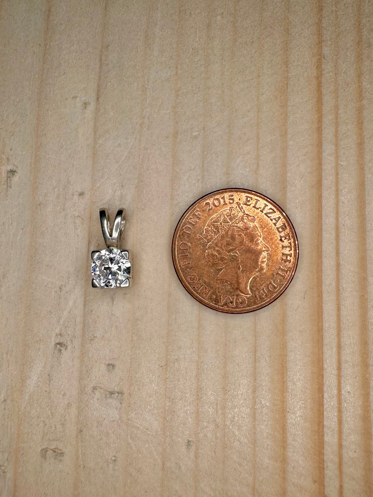 CZ Square 925 Sterling Silver Pendant