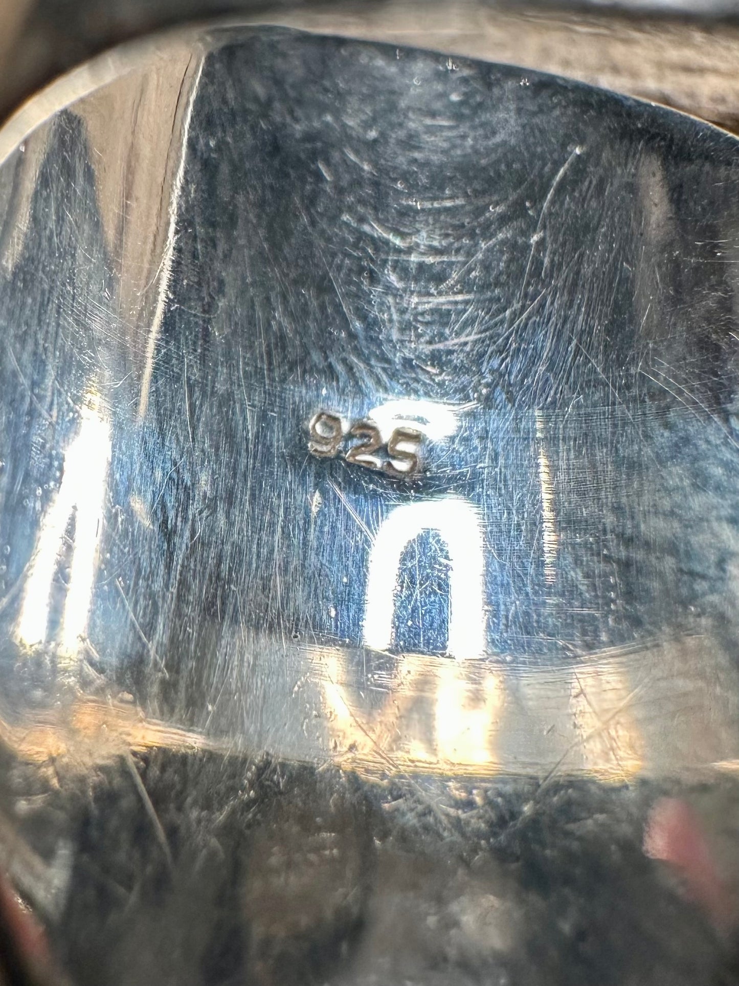 Vintage Long Dome 925 Silver Size L1/2 Ring