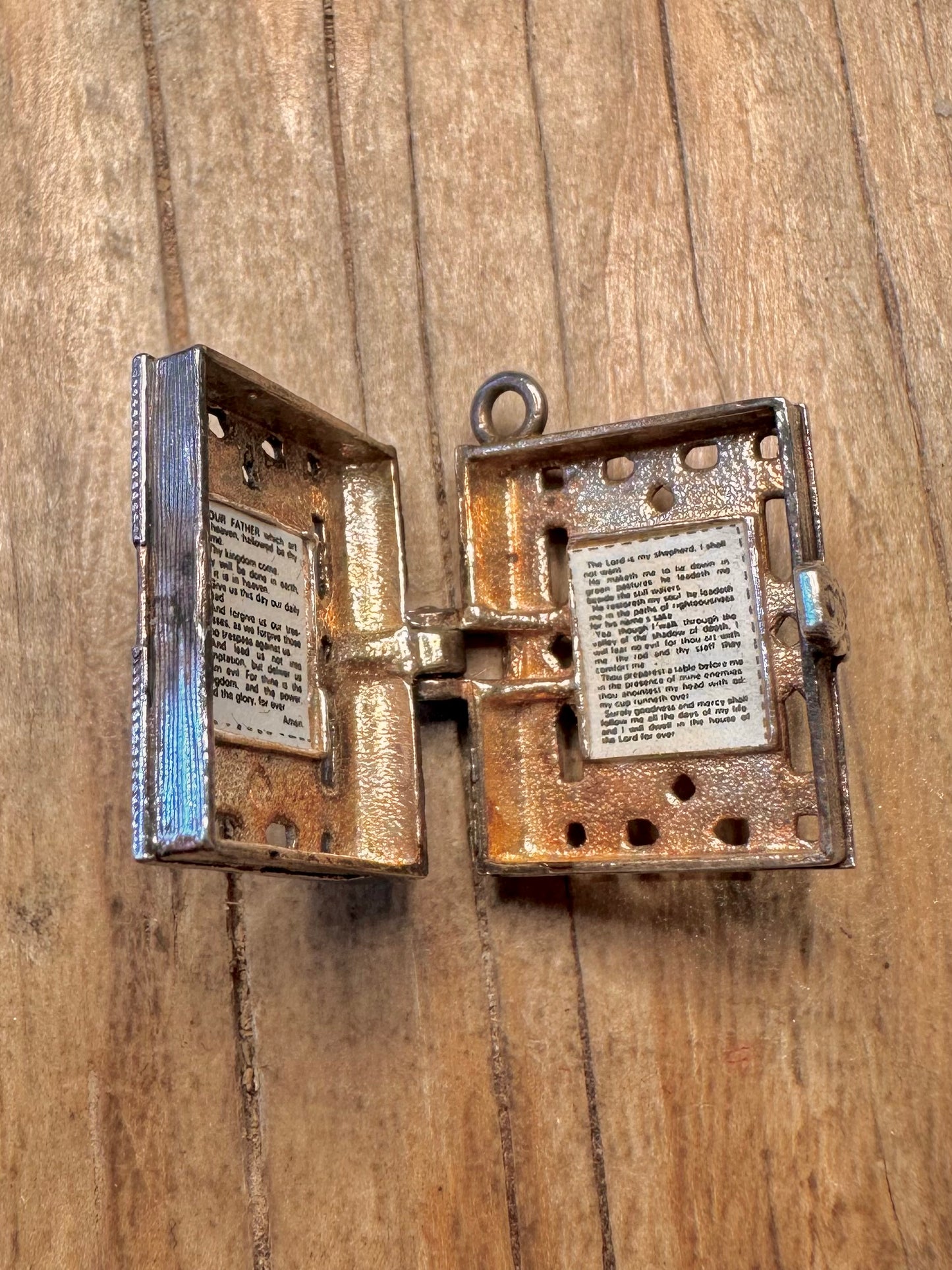 Vintage Holy Bible 925 Sterling Silver Charm Pendant