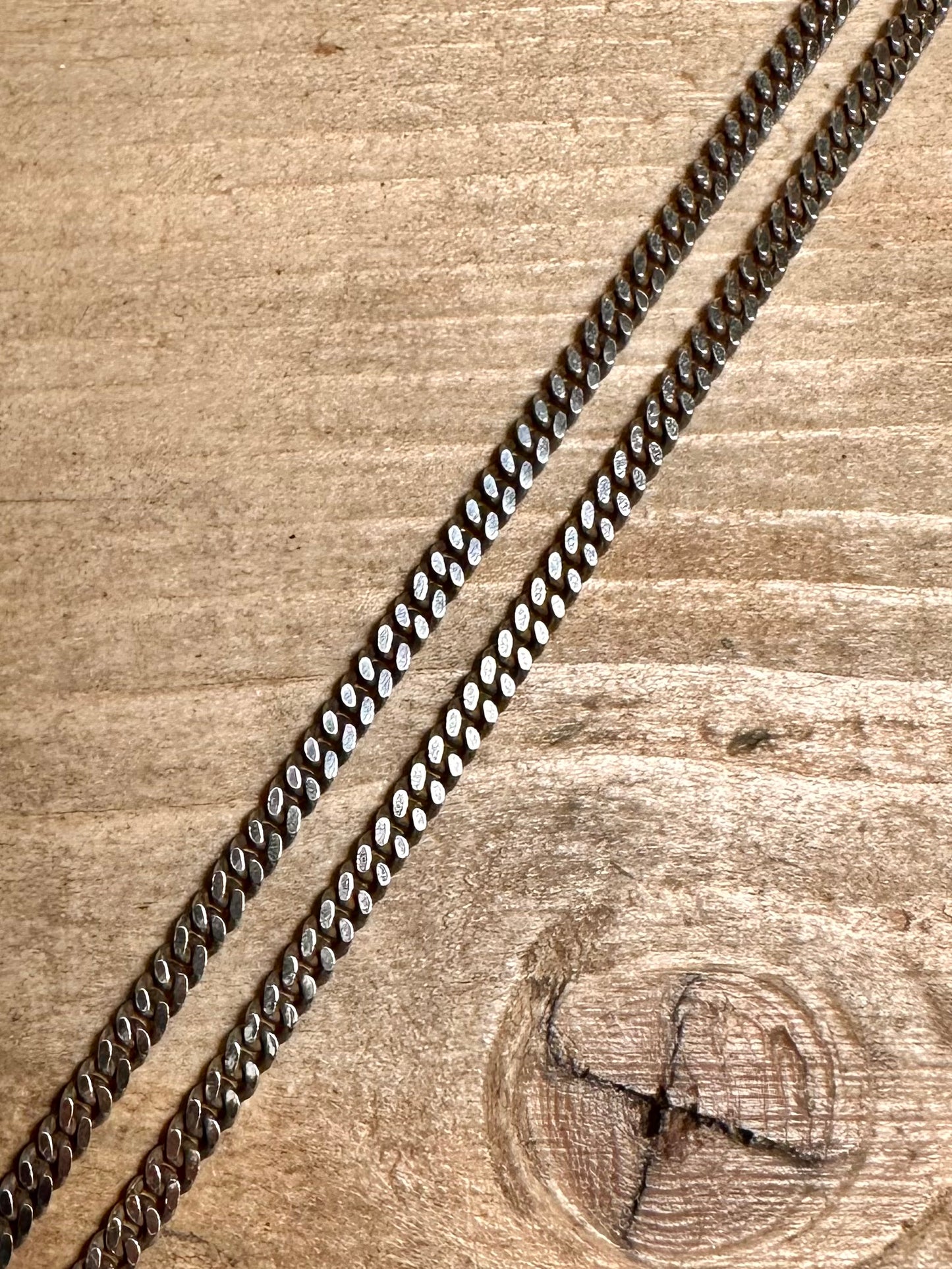 Vintage Curb Chain Italy 925 Silver 23.5 inch Necklace