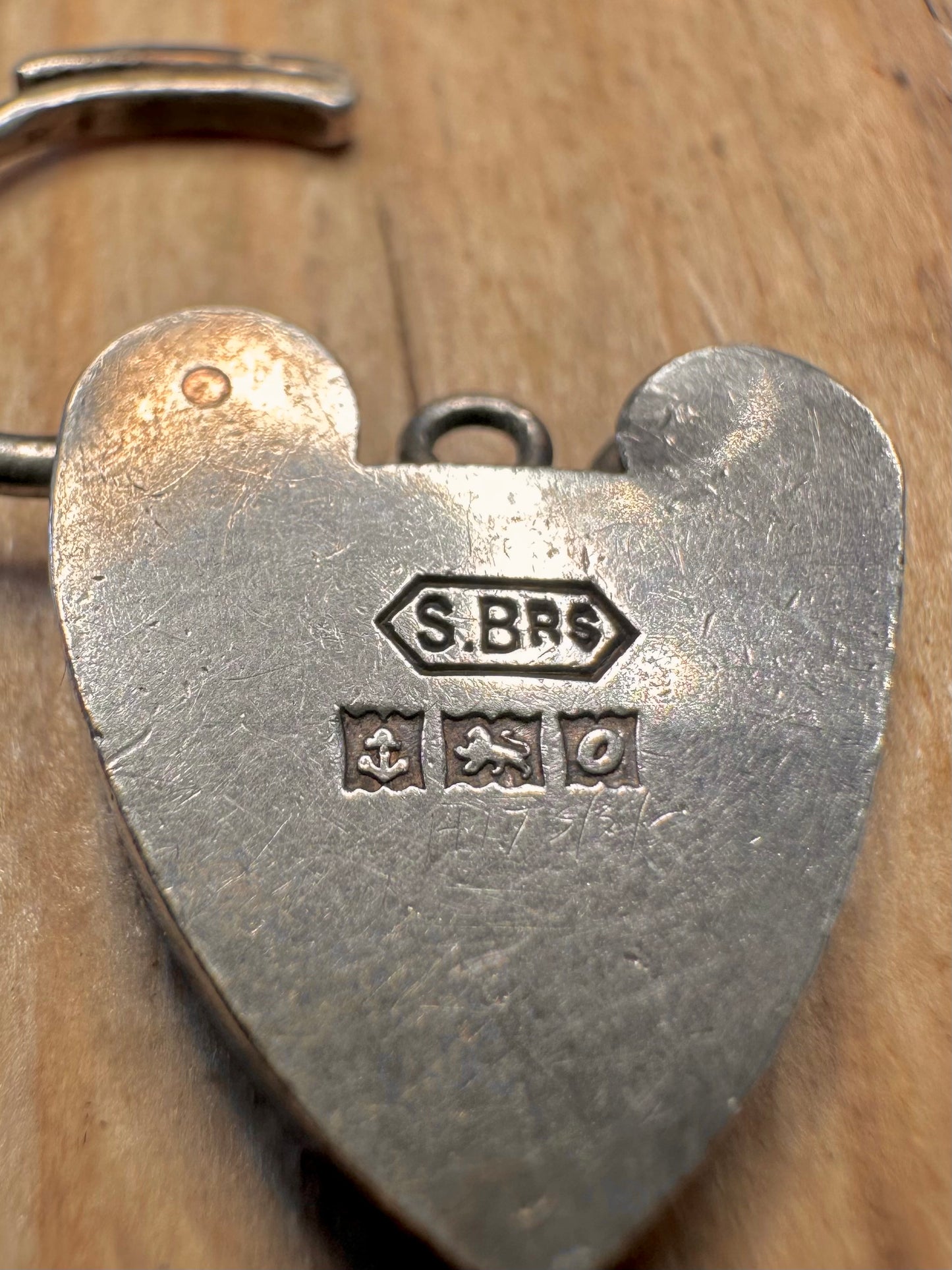 Vintage 1963 Heart Padlock 925 Sterling Silver Pendant