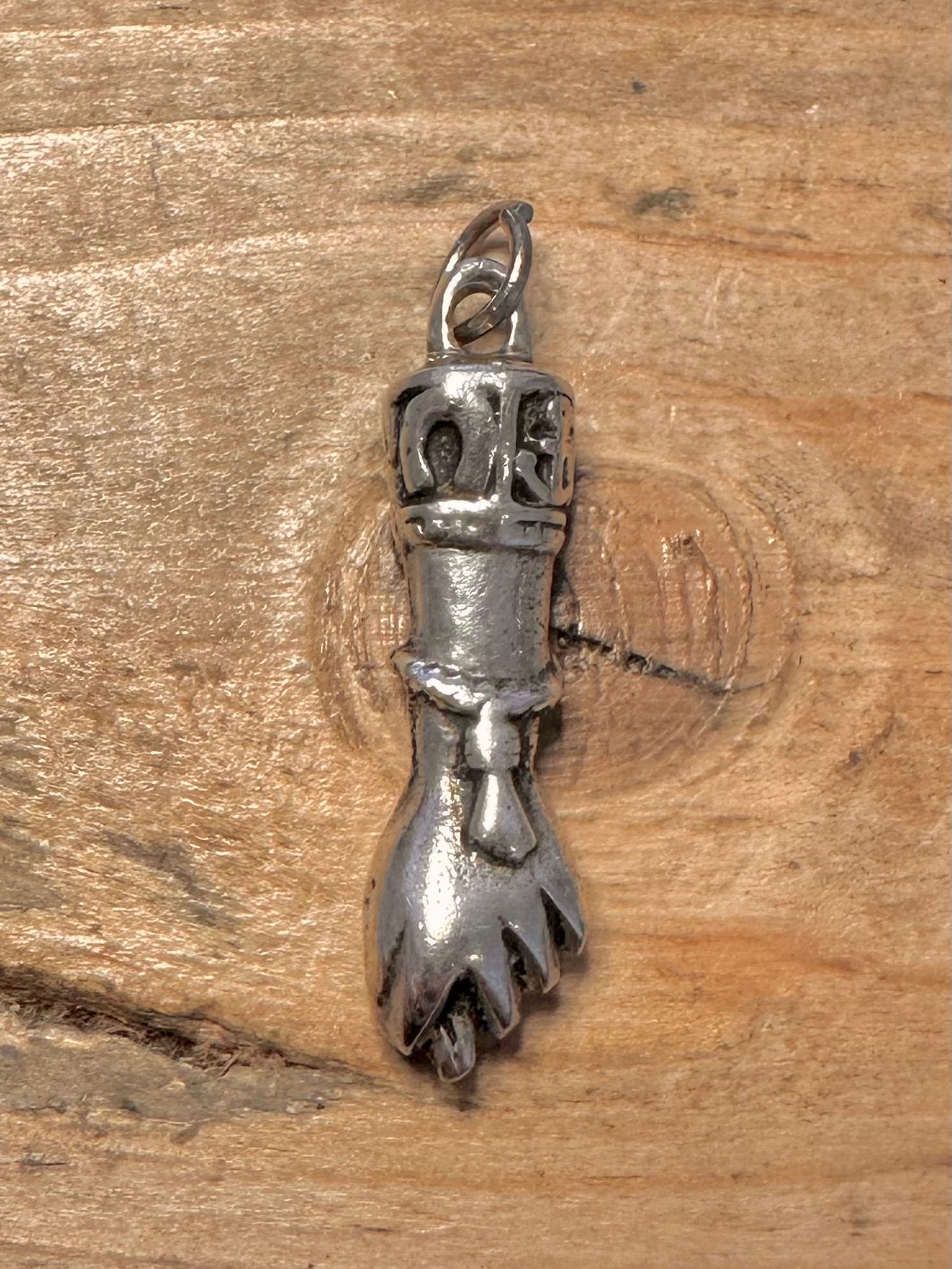 Vintage Figa Fist Good Luck 833 Silver Pendant