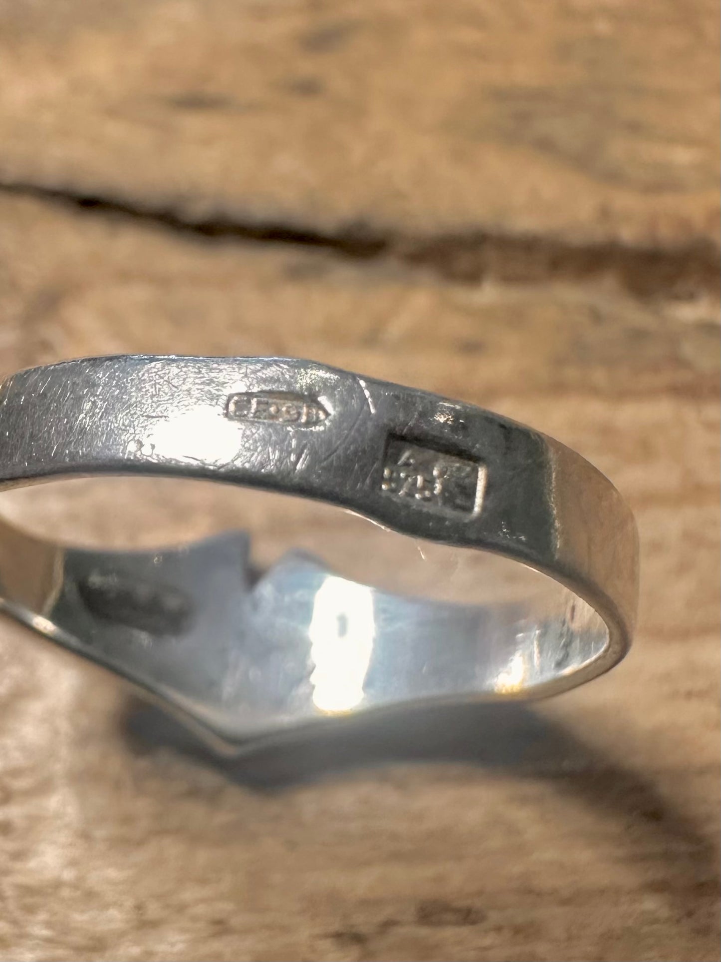 Brutalist Abstract Polish 925 Silver Size K Ring