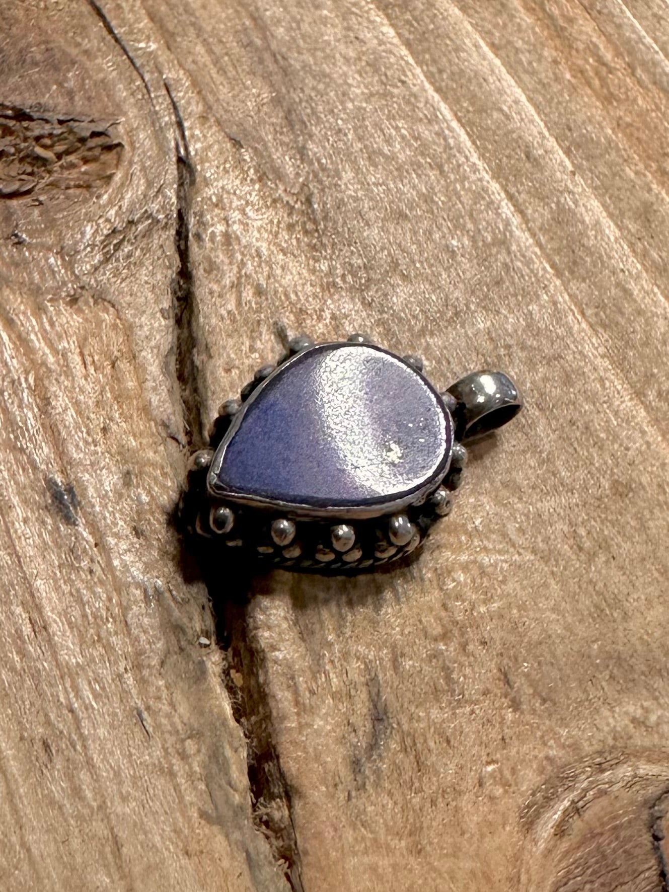 Vintage Ornate Lapis 925 Silver Pendant