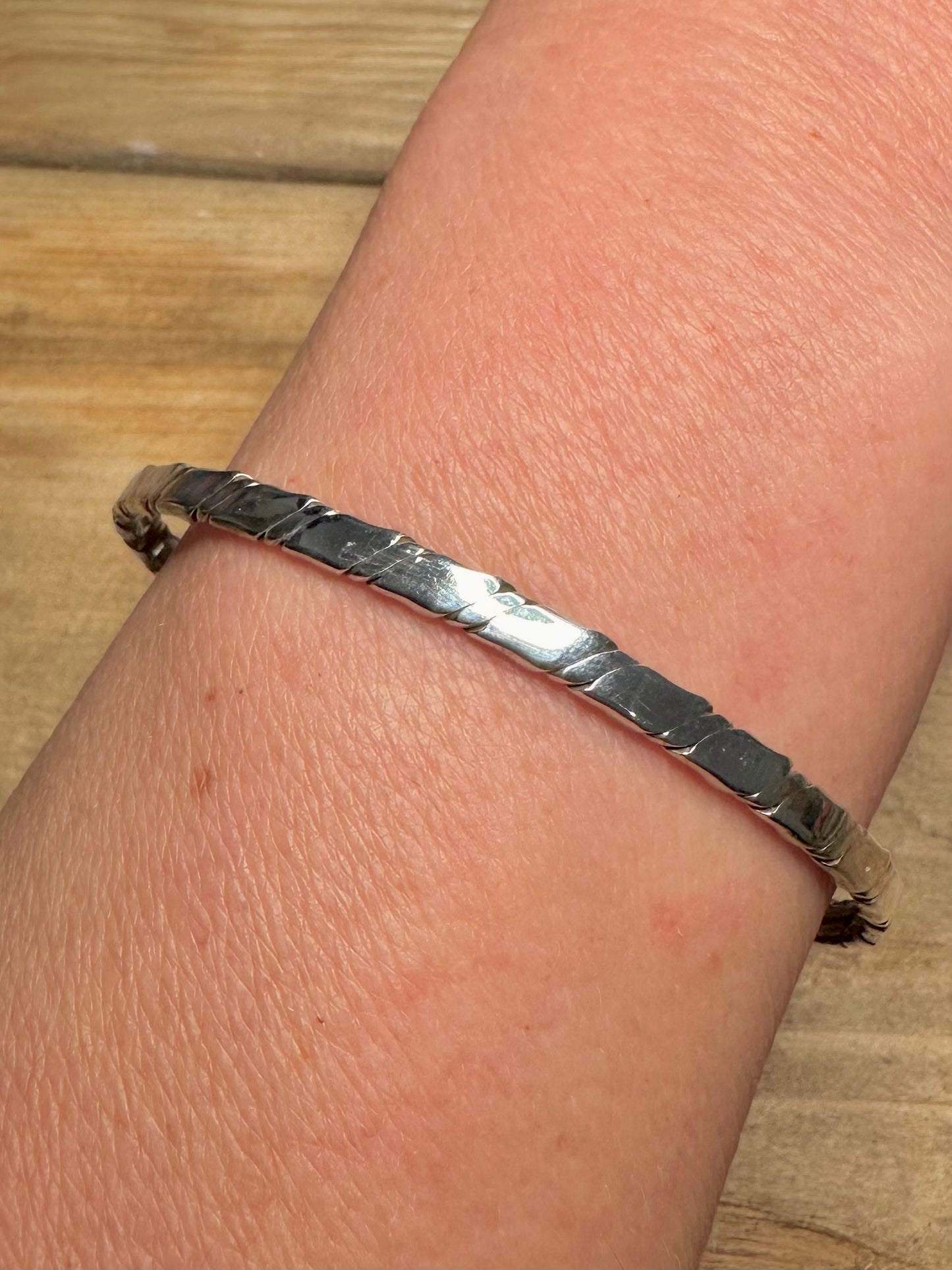 Vintage 1988 Textured 925 Silver Bangle