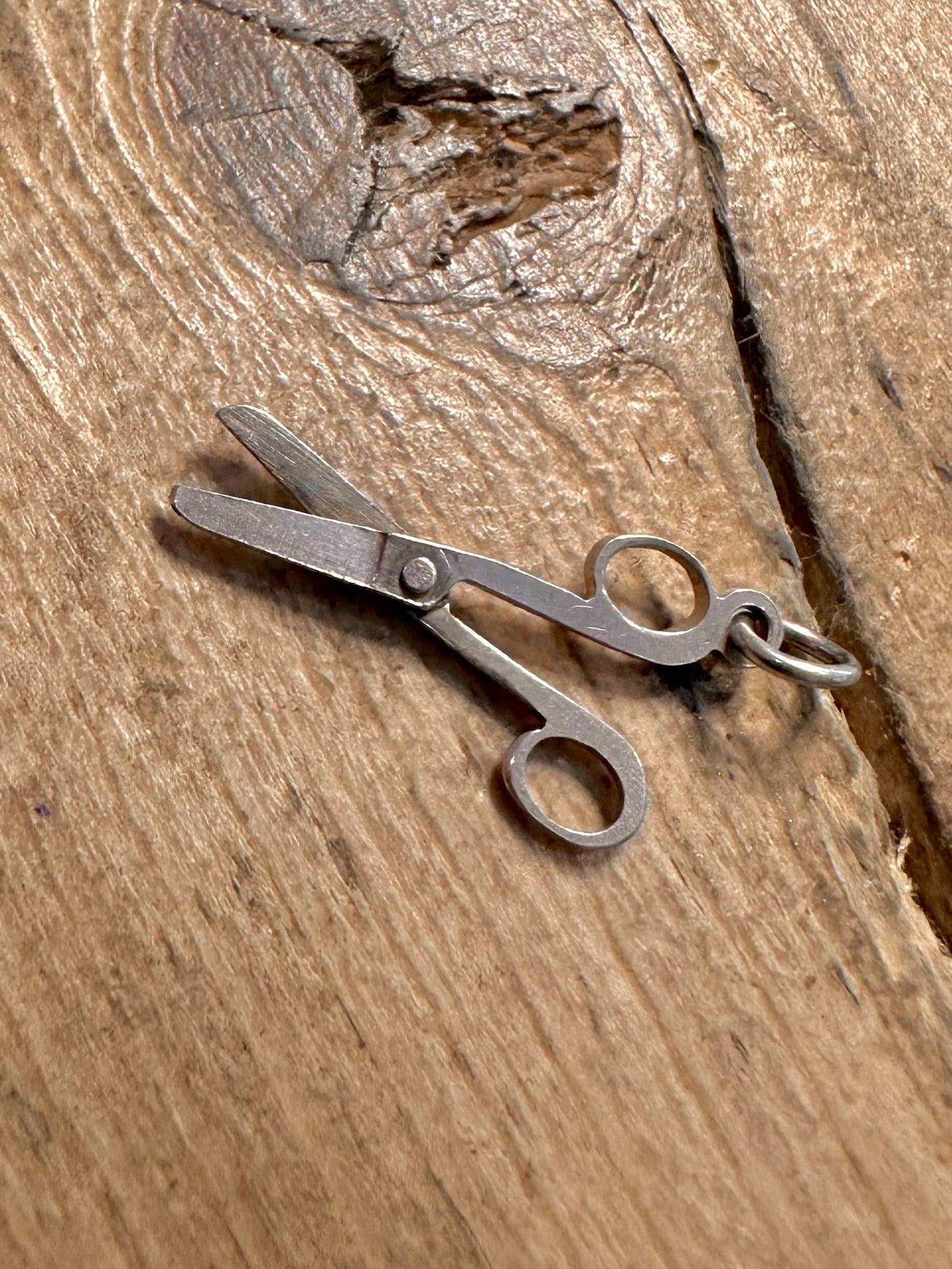 Vintage Articulated Scissors 925 Silver Charm Pendant