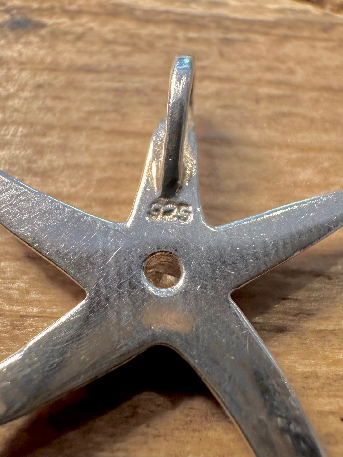 Modern CZ Starfish 925 Silver Pendant