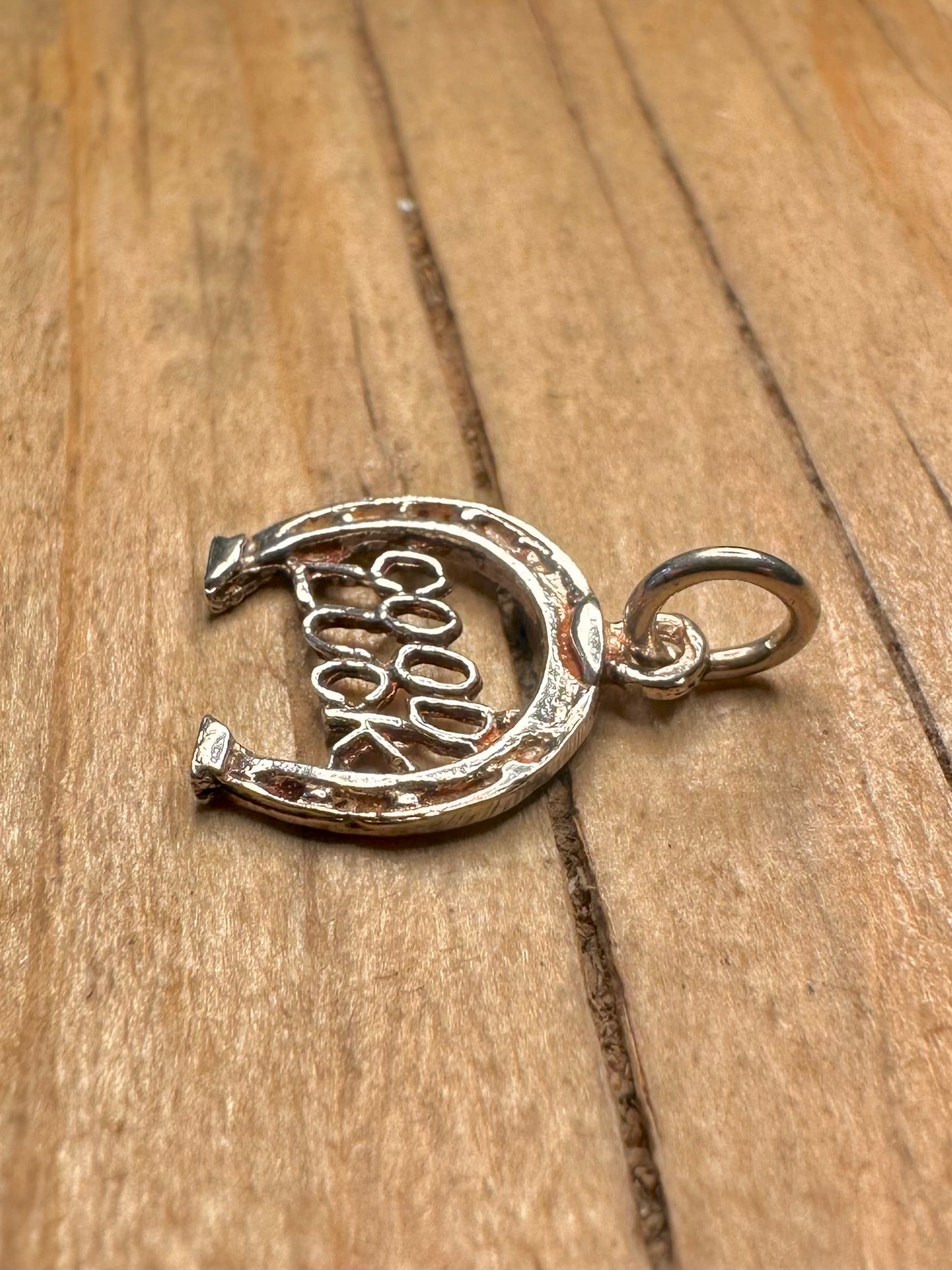 Vintage Good Luck Horse Shoe 925 Sterling Silver Pendant
