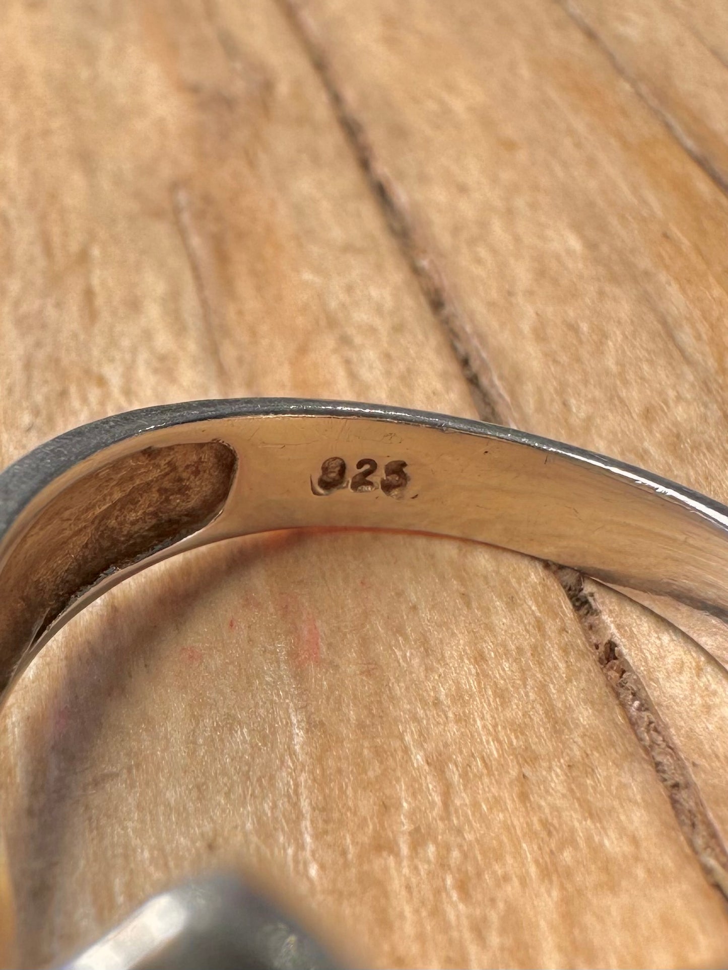 Abstract Twisted 925 Sterling Silver Size N Ring