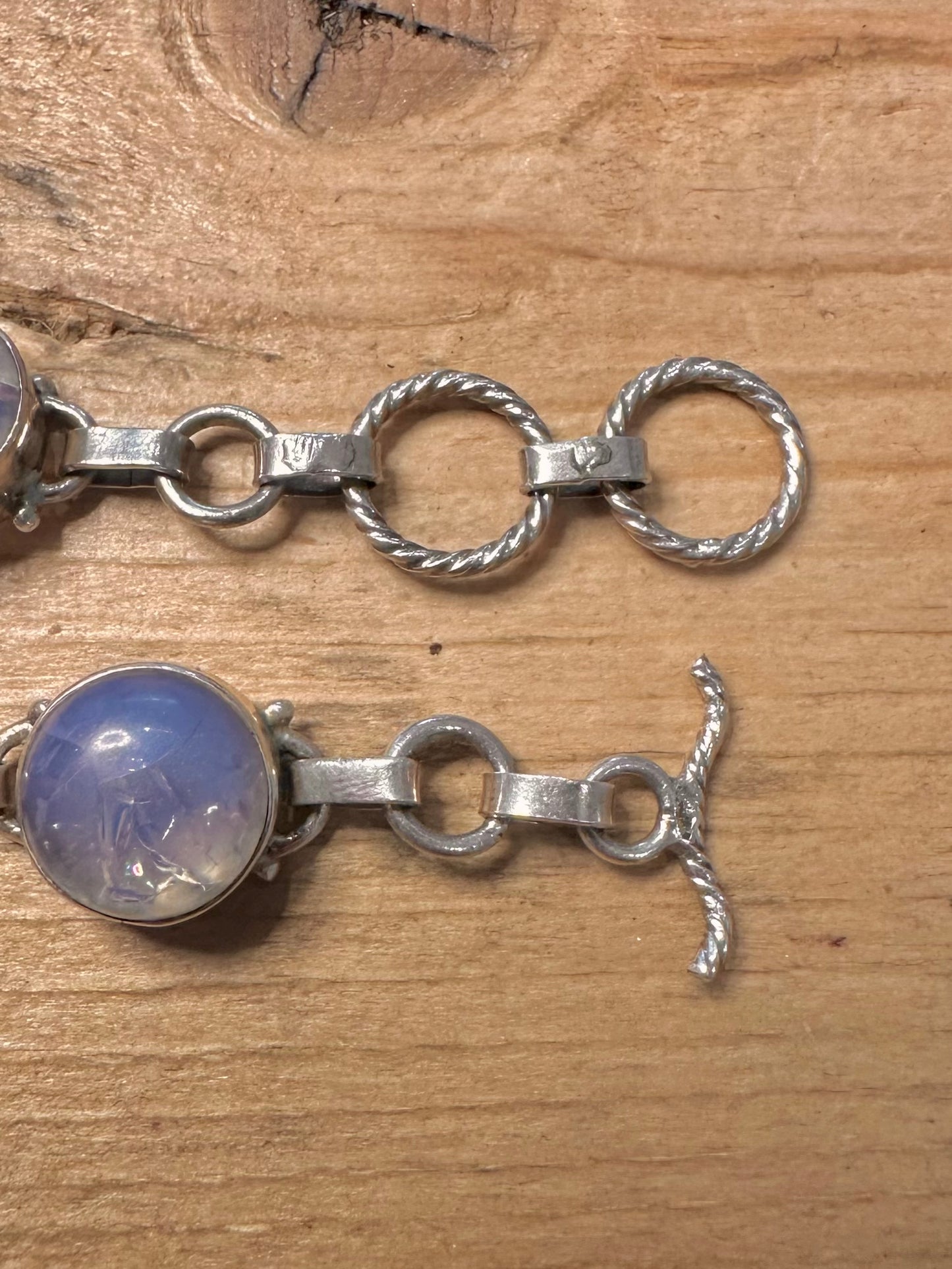 Vintage Blue Dumortierite 925 Silver 7 to 7.5 inch Bracelet
