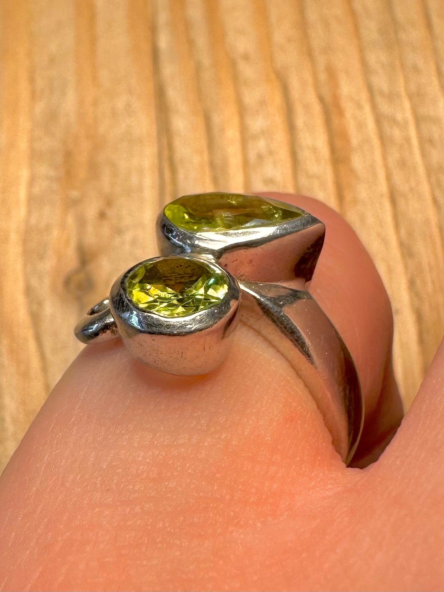 Vintage Peridot 925 Sterling Silver Size K1/2 Ring