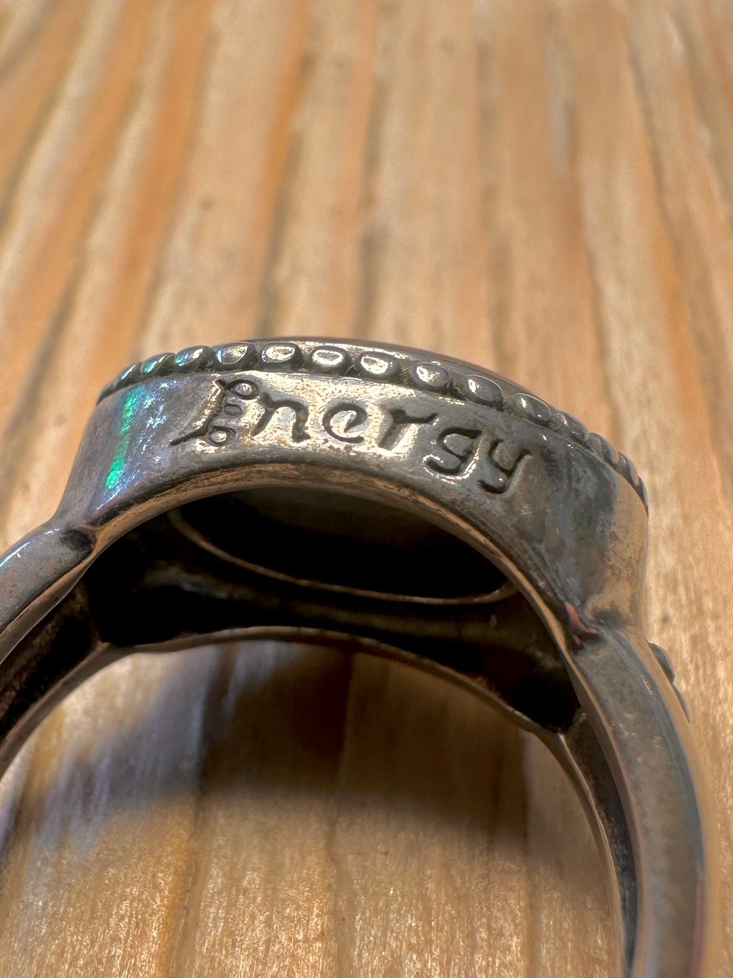 Vintage Carnelian Engraved Energy 925 Silver Size Q Ring