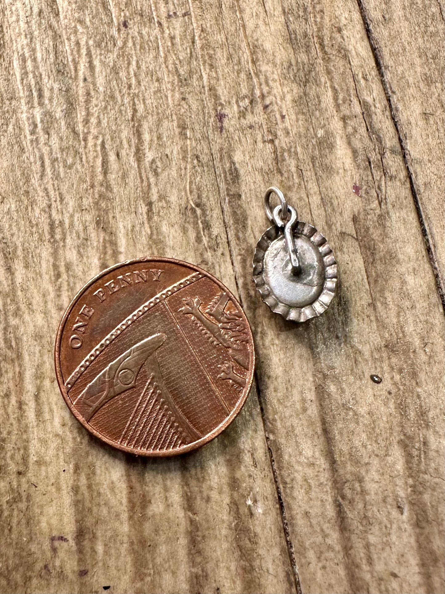 Vintage Blue Opal 925 Sterling Silver Pendant