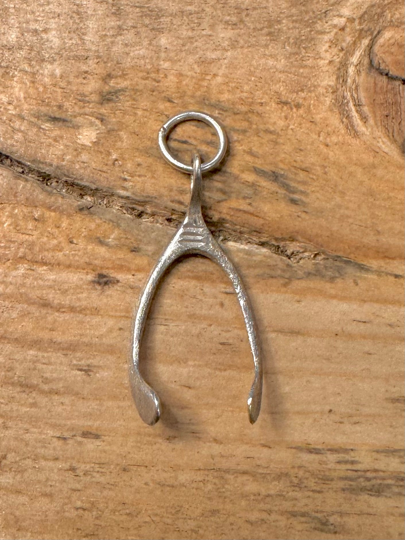 Vintage Handmade Wishbone 925 Silver Pendant