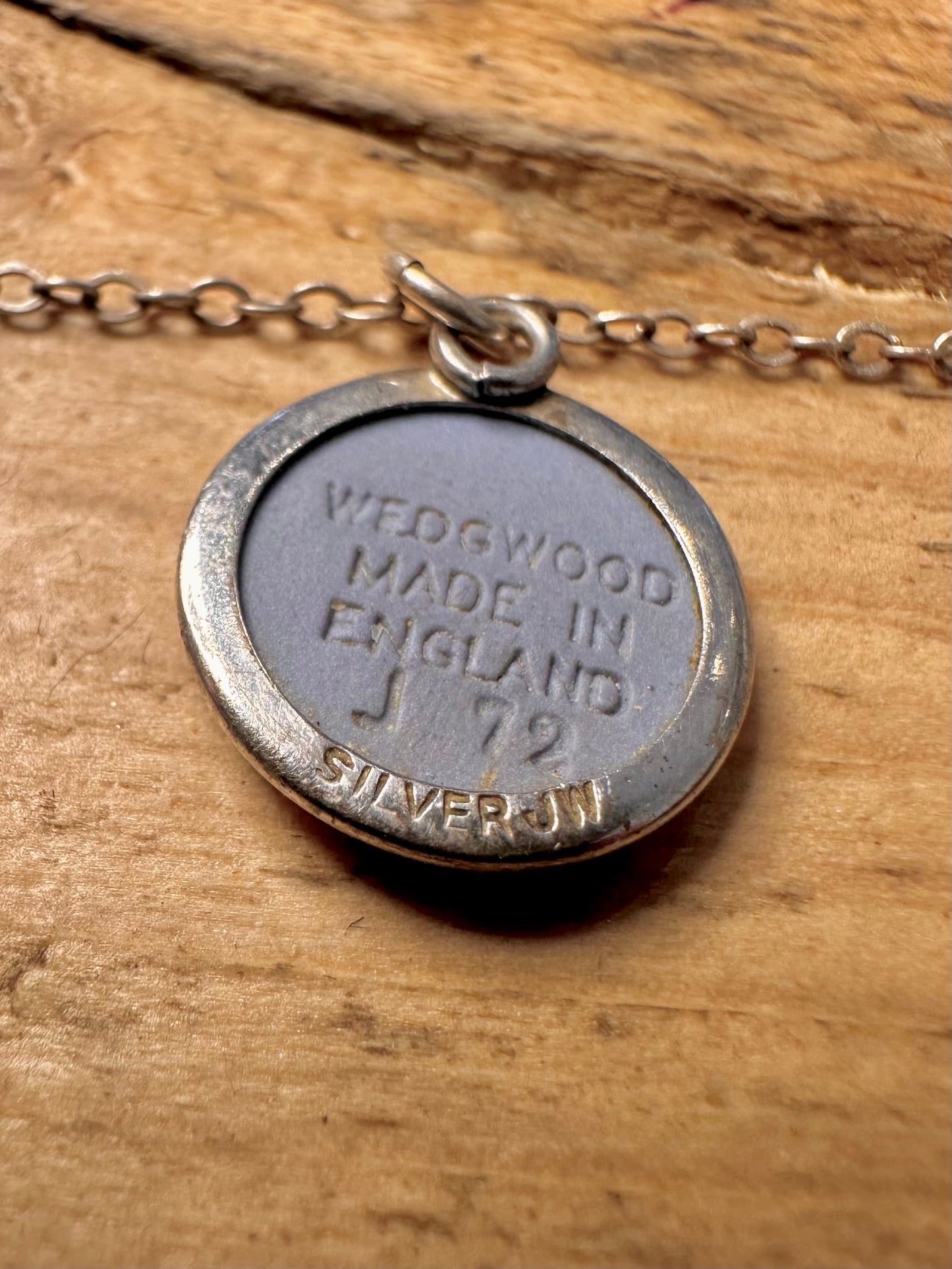 Vintage Blue Wedgwood Made in England 16.6 inch Necklace Pendant