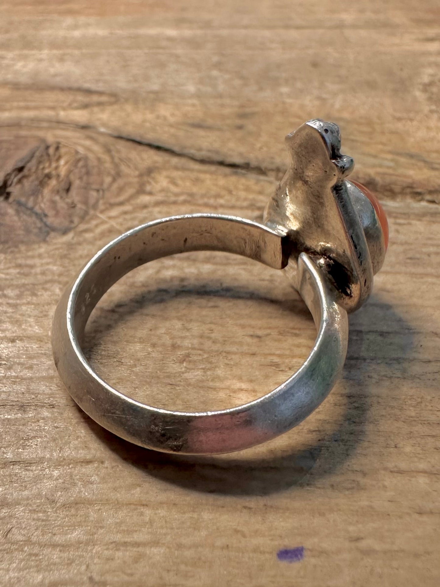 Vintage Carnelian Boho 925 Silver Size R Ring