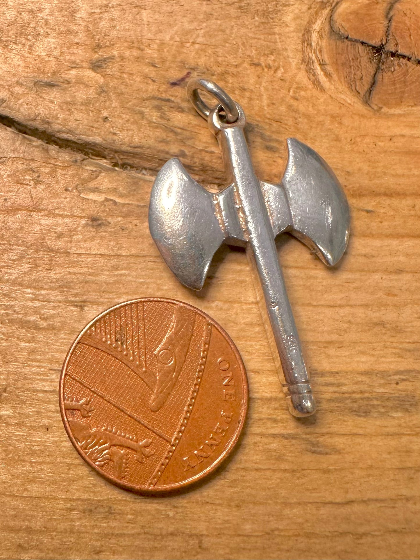Vintage Double Axe 925 Silver Pendant