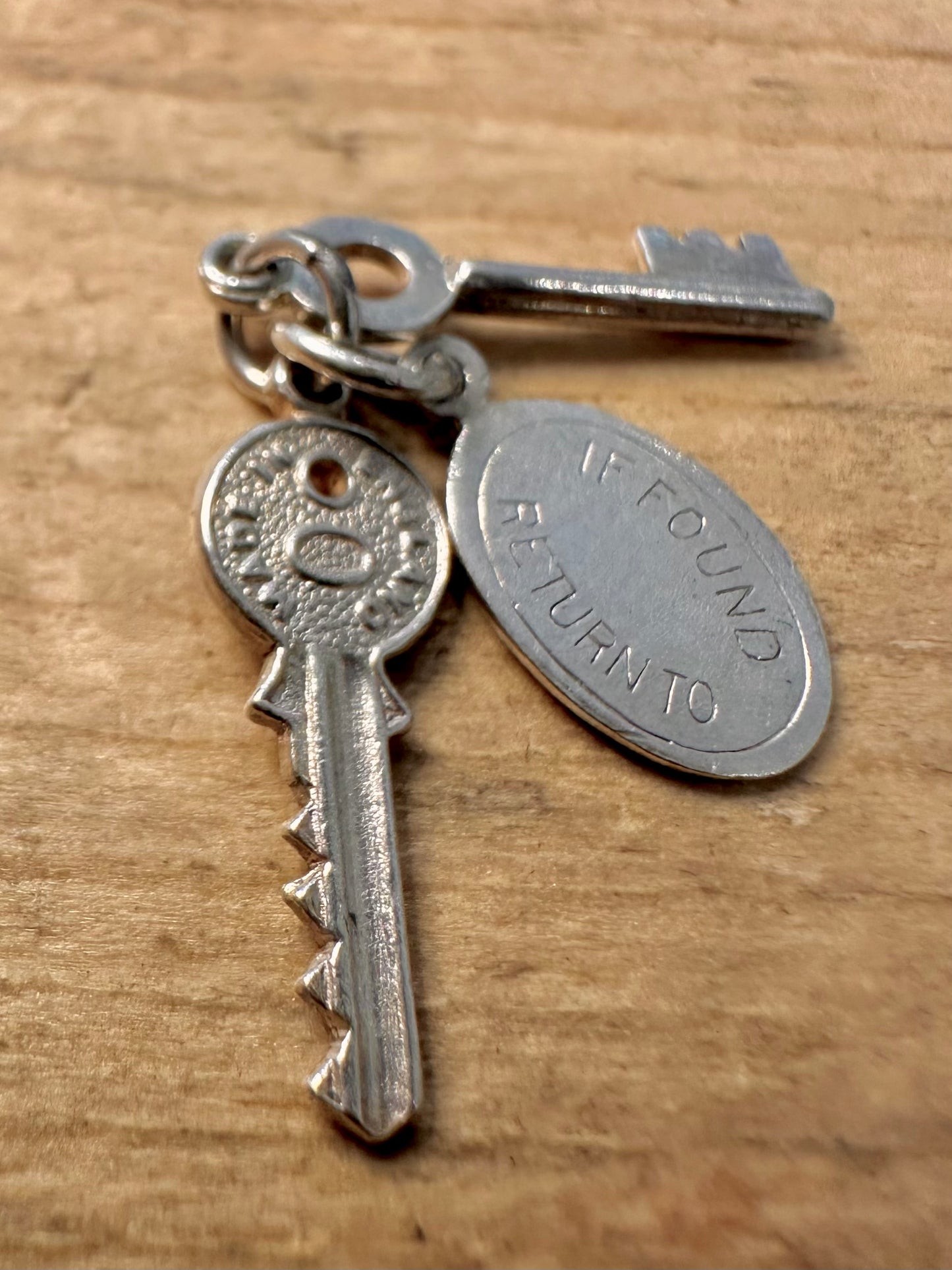 Vintage Set of Keys 925 Silver Charm Pendant