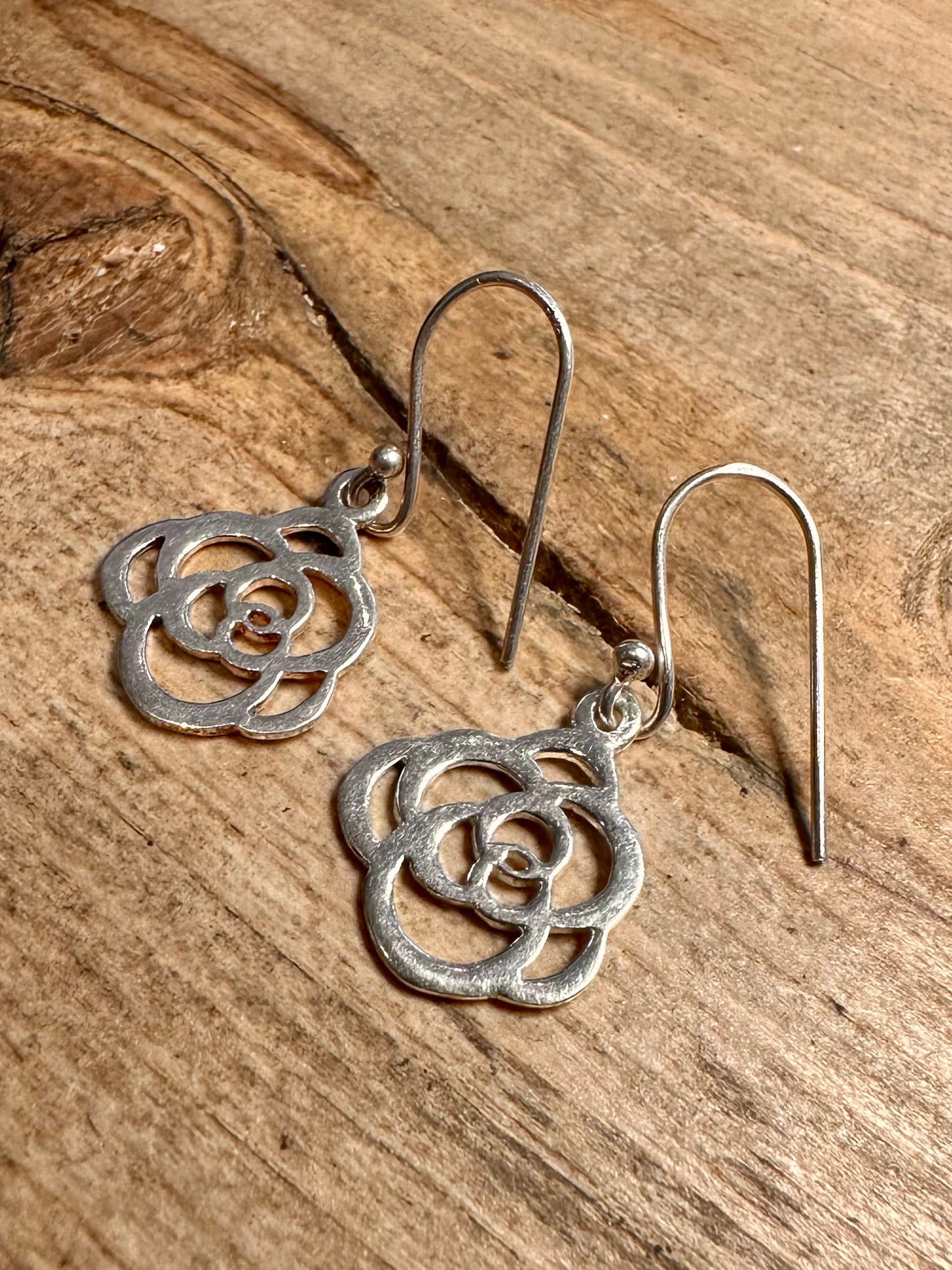 Abstract Rose 925 Silver Earrings