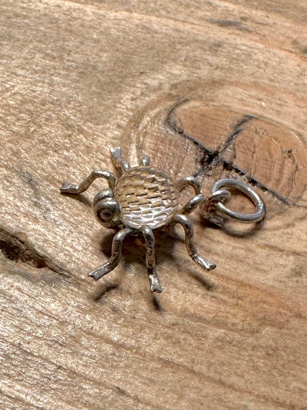 Vintage Spider Crystal Back 925 Silver Charm Pendant