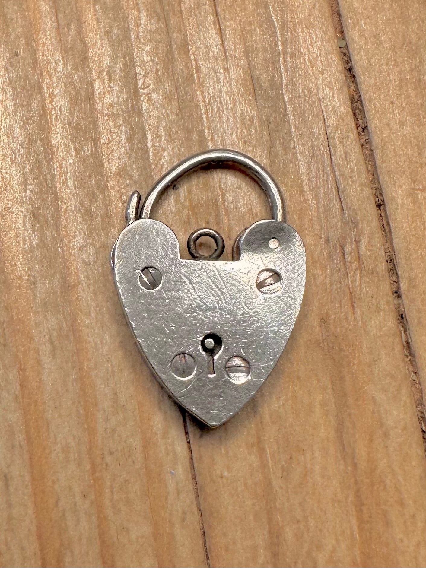 Vintage 1963 Heart Padlock 925 Sterling Silver Pendant