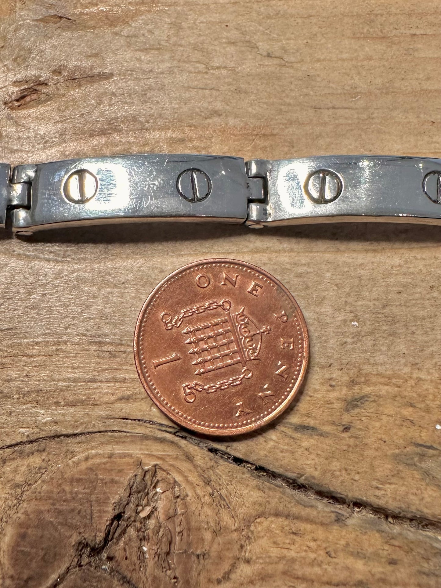 Vintage Cartier Style Heavy Mexico 925 Silver 7.5 inch Bracelet