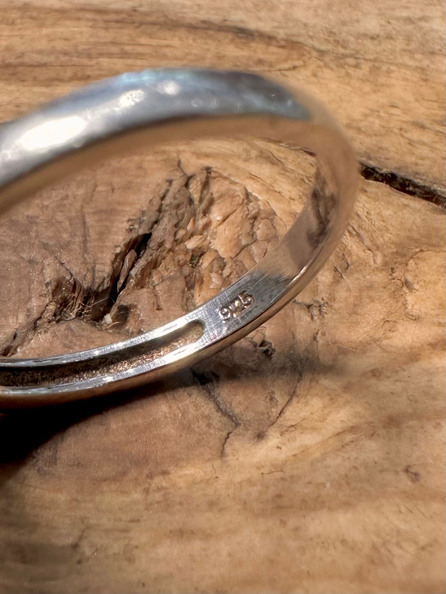 Modern Swirl CZ 925 Silver Size N Ring