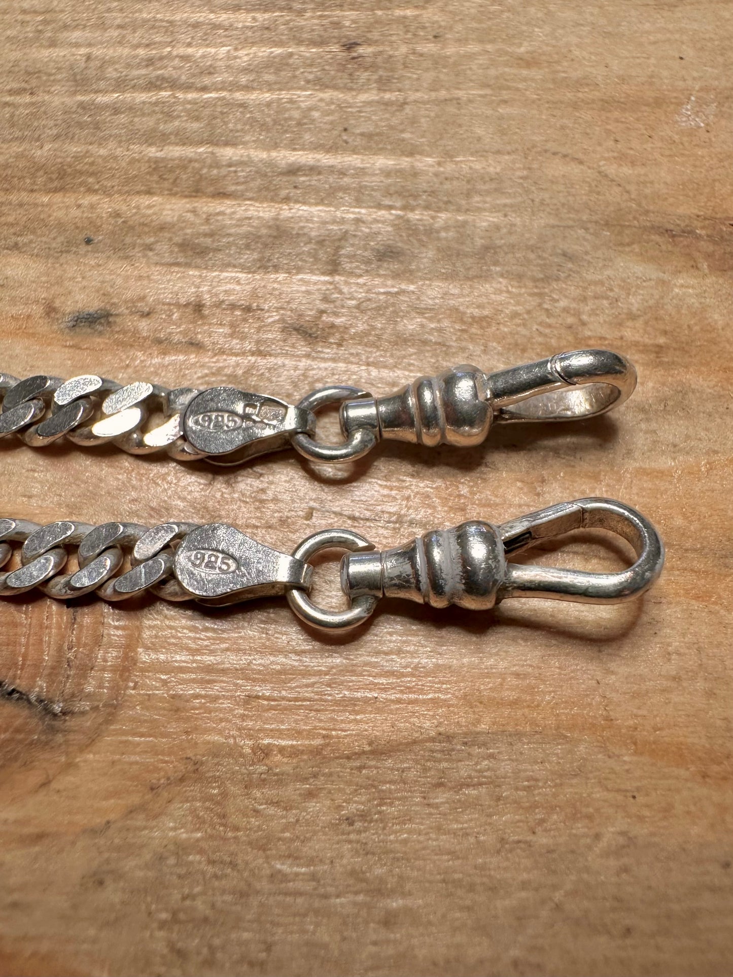 Vintage 1997 T Bar Curb Chain Albert Clasp 925 Silver 19 inch Necklace