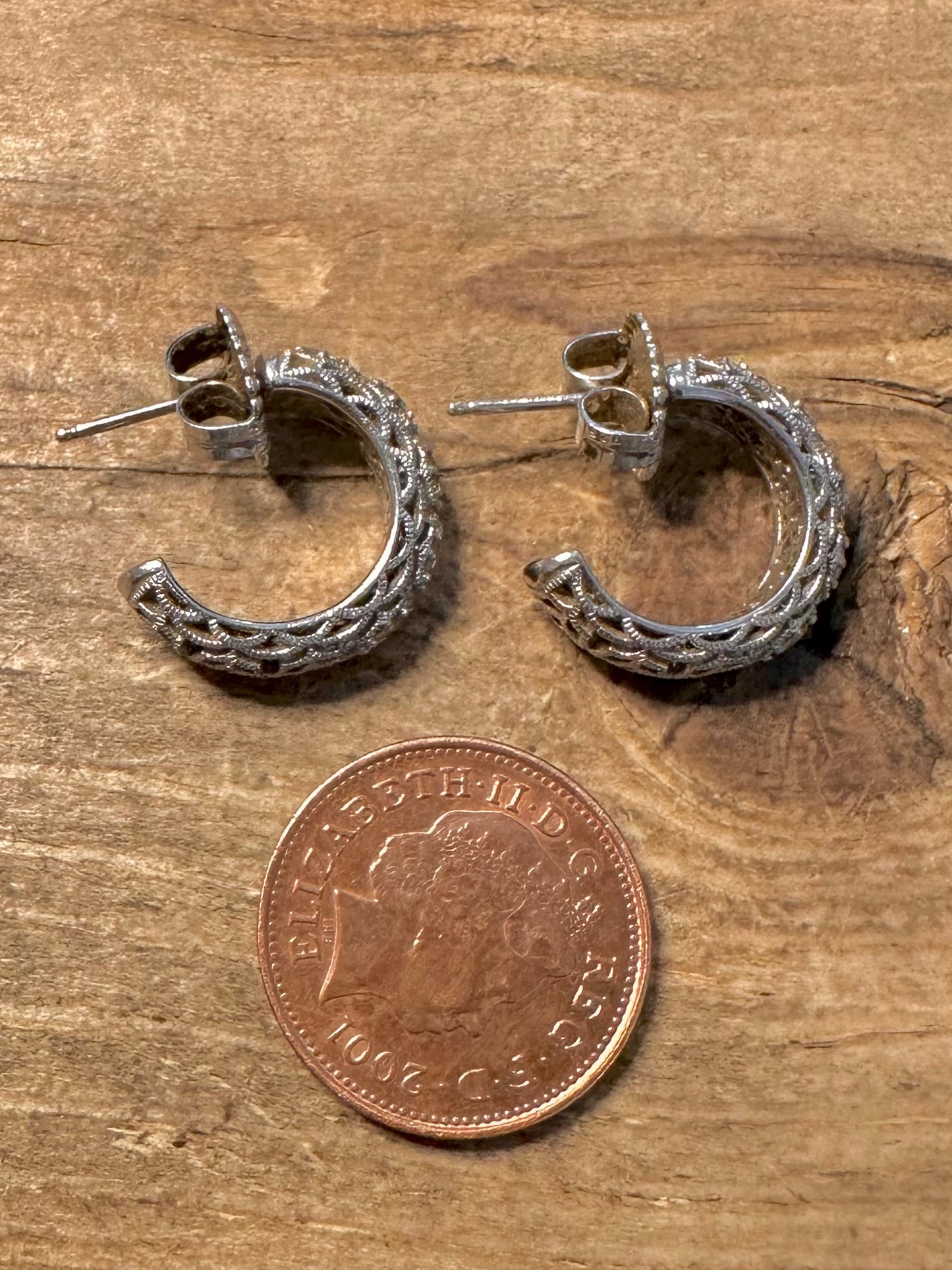 Modern CZ Half Hoop 925 Silver Earrings
