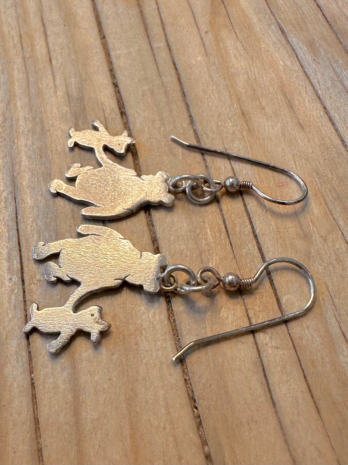 Vintage Winnie the Pooh and Piglet 925 Silver Earrings
