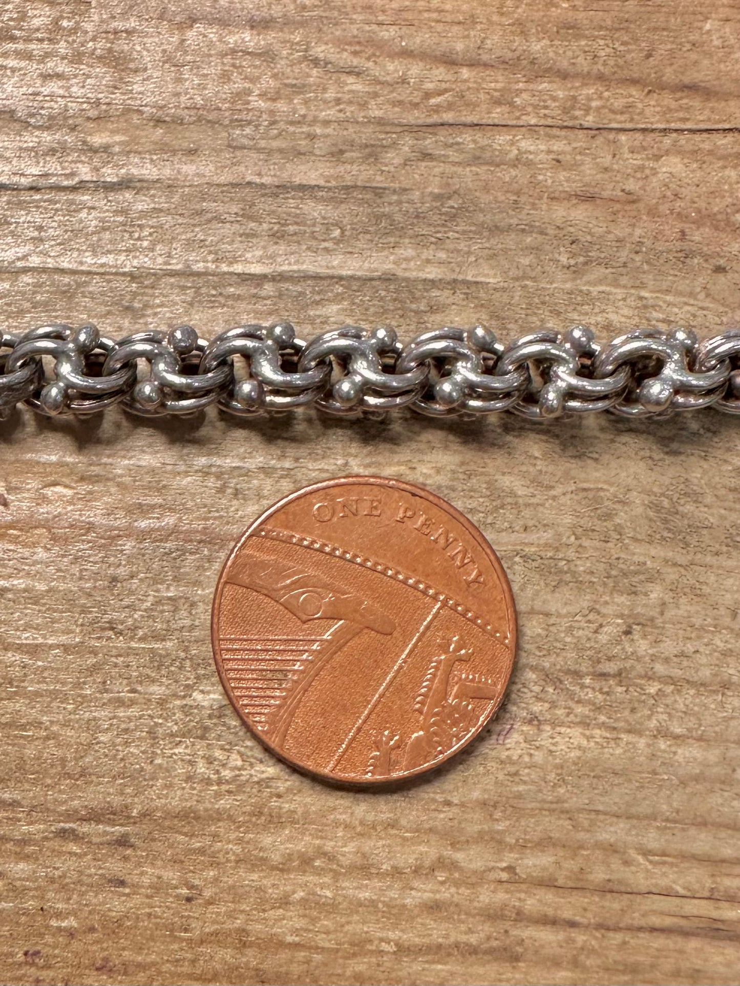 Vintage 1973 Unique Chain 925 Silver 15.6 inch Necklace