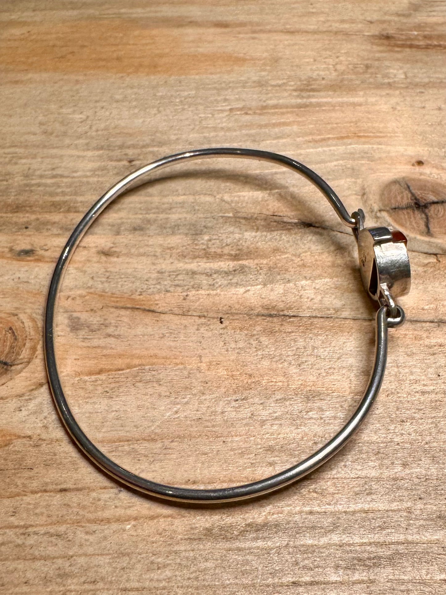 Abstract Carnelian 925 Silver Bangle