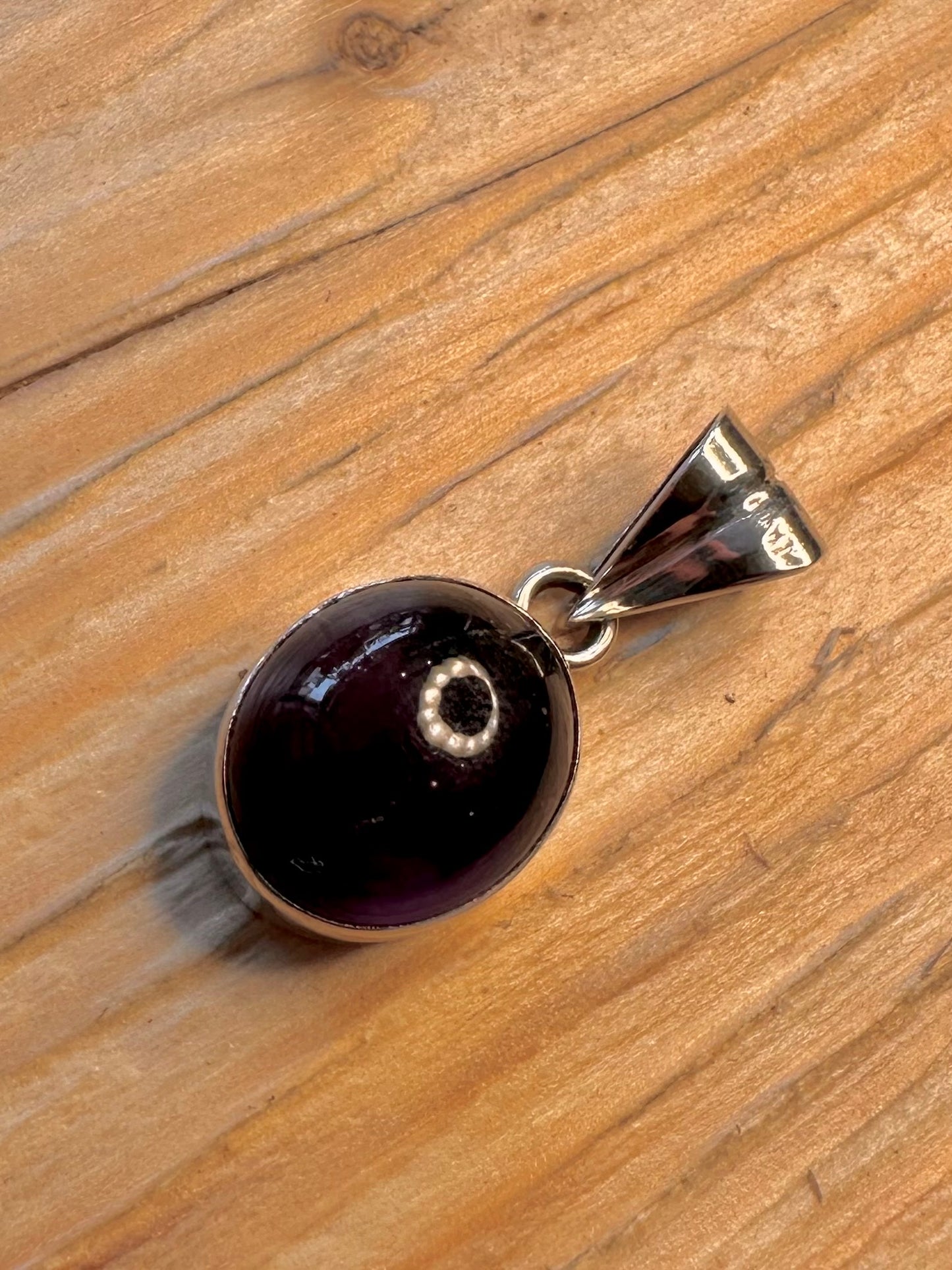 Vintage Amethyst Oval 925 Silver Pendant