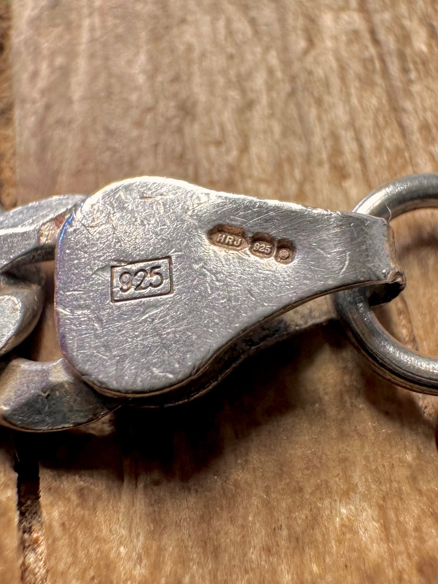 Vintage Flache Panzerkette Italien 925 Sterlingsilber 63,5 cm Halskette