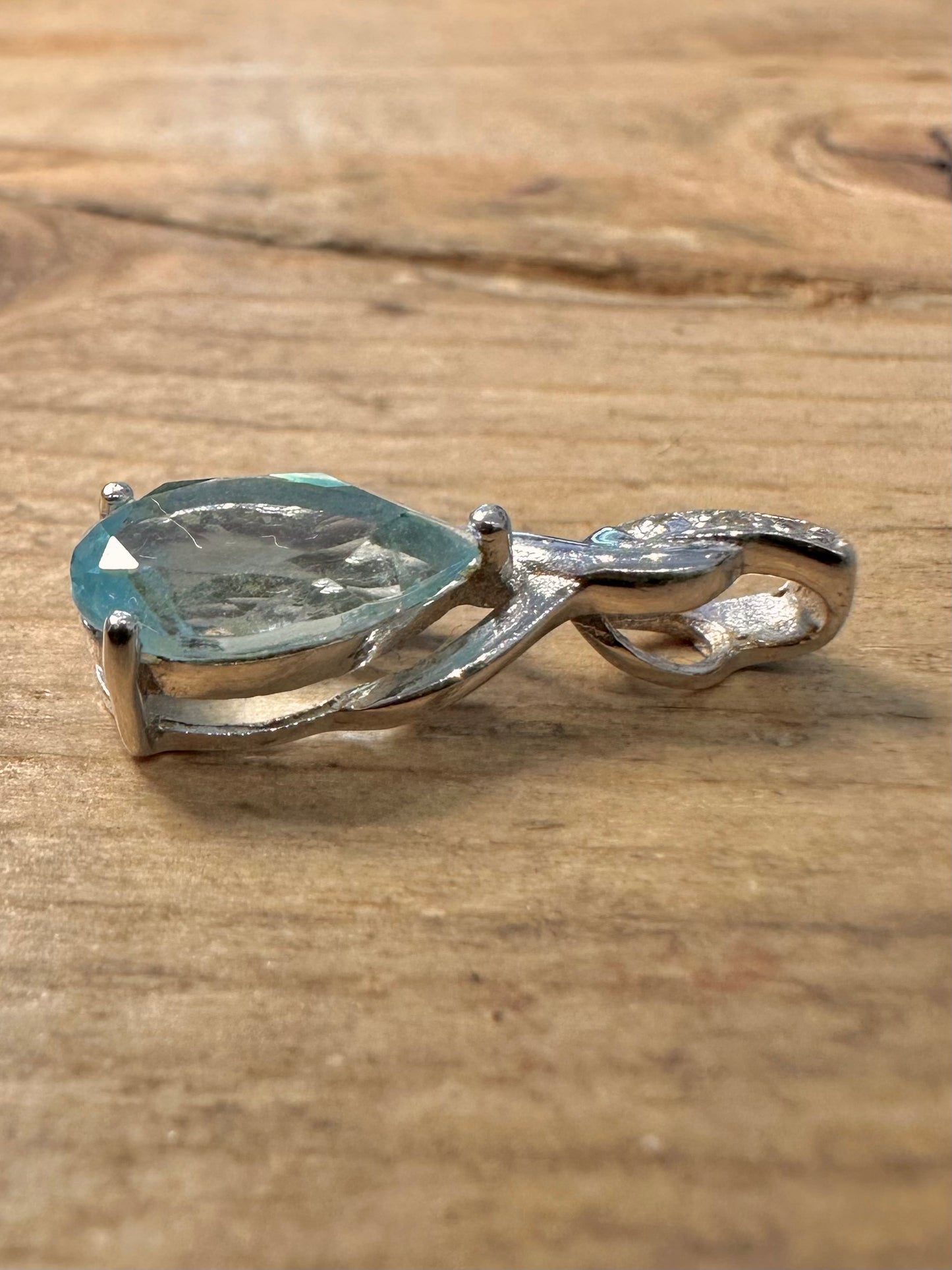 Modern Blue Topaz 925 Silver Pendant